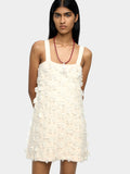 Vestido Corto De Punto Con Flecos
