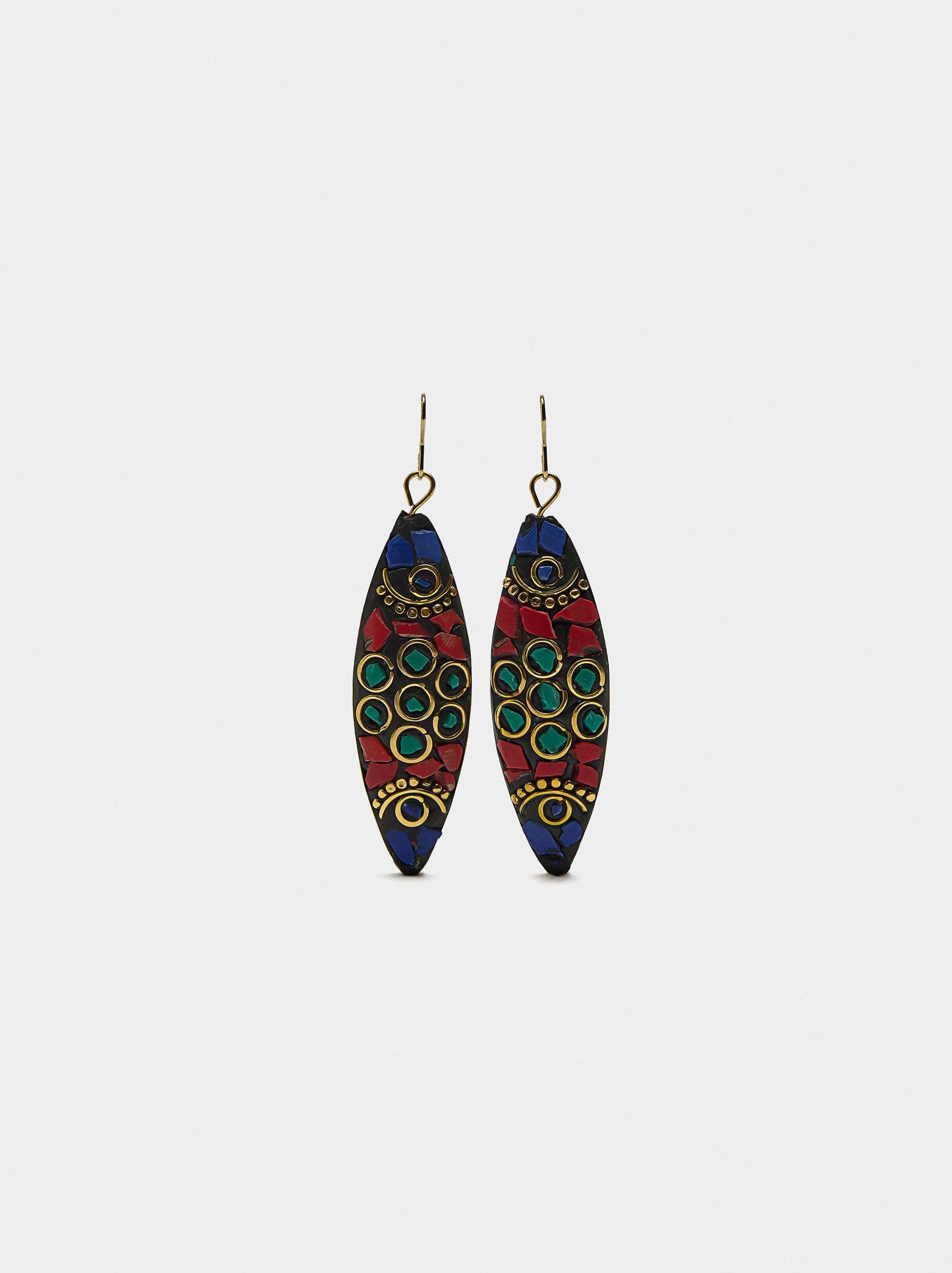 Pendientes Largos Étnicos Multicolor