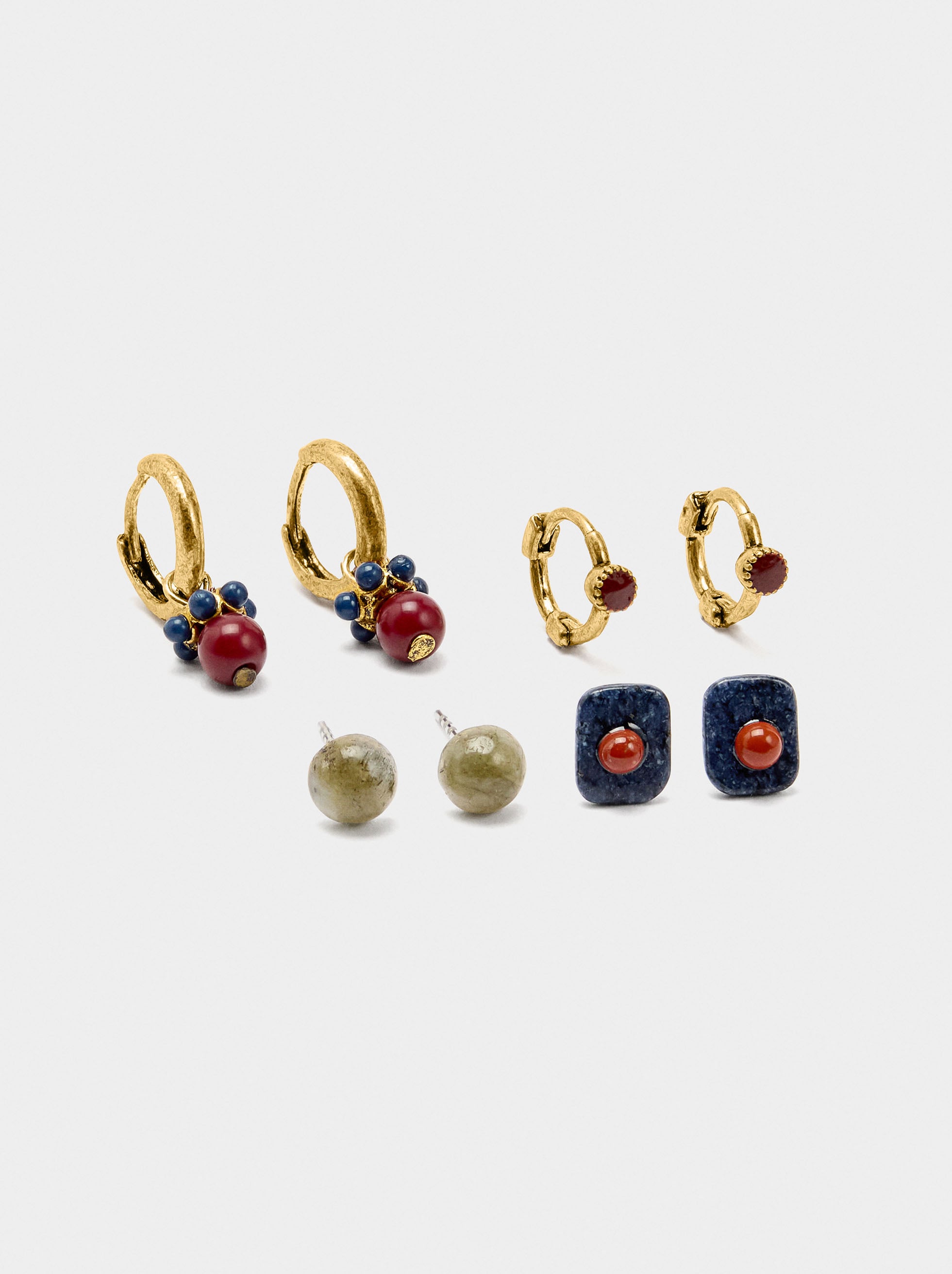 Set De Pendientes Con Piedras