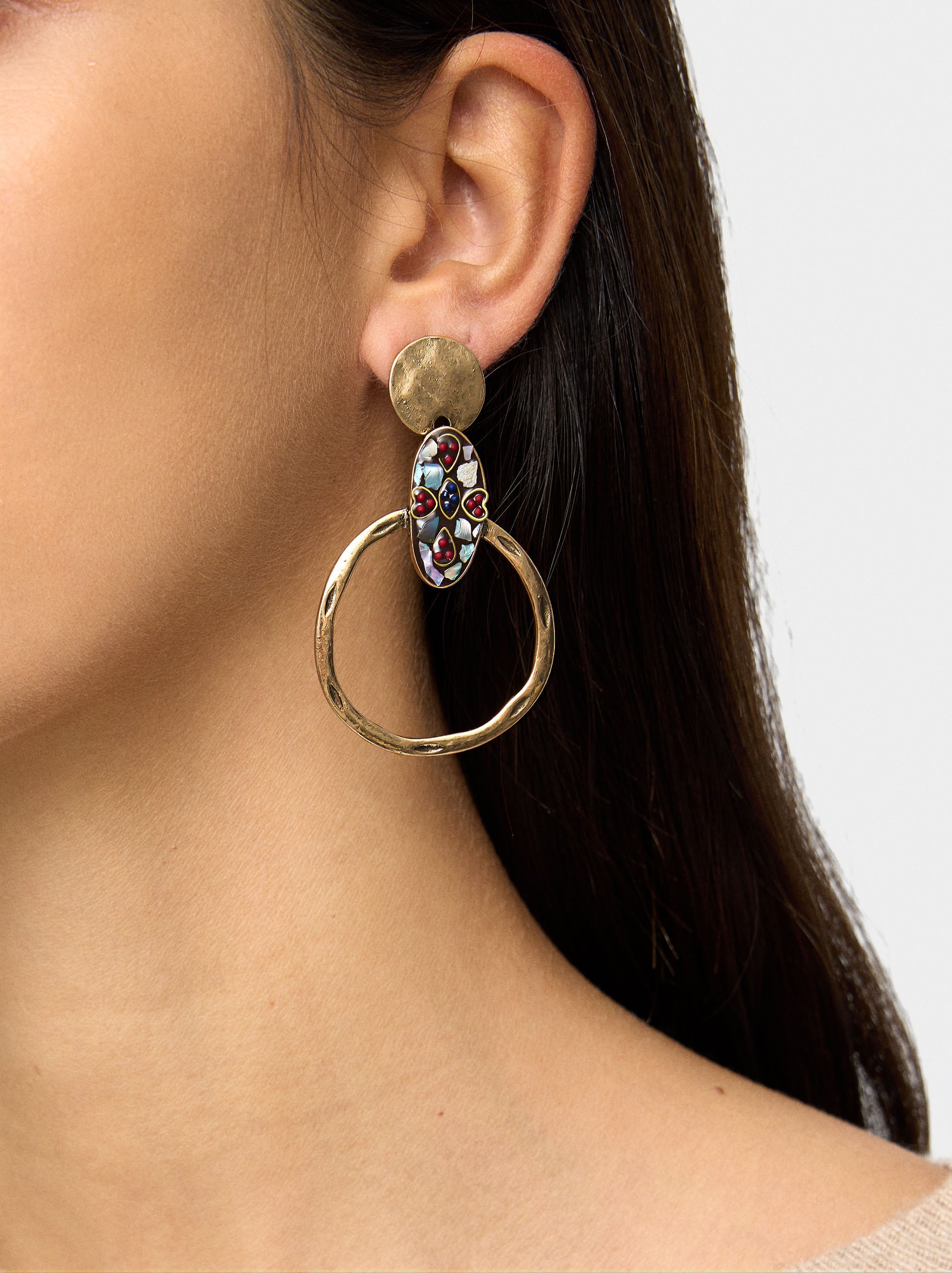 Pendientes Largos De Detalle Étnico