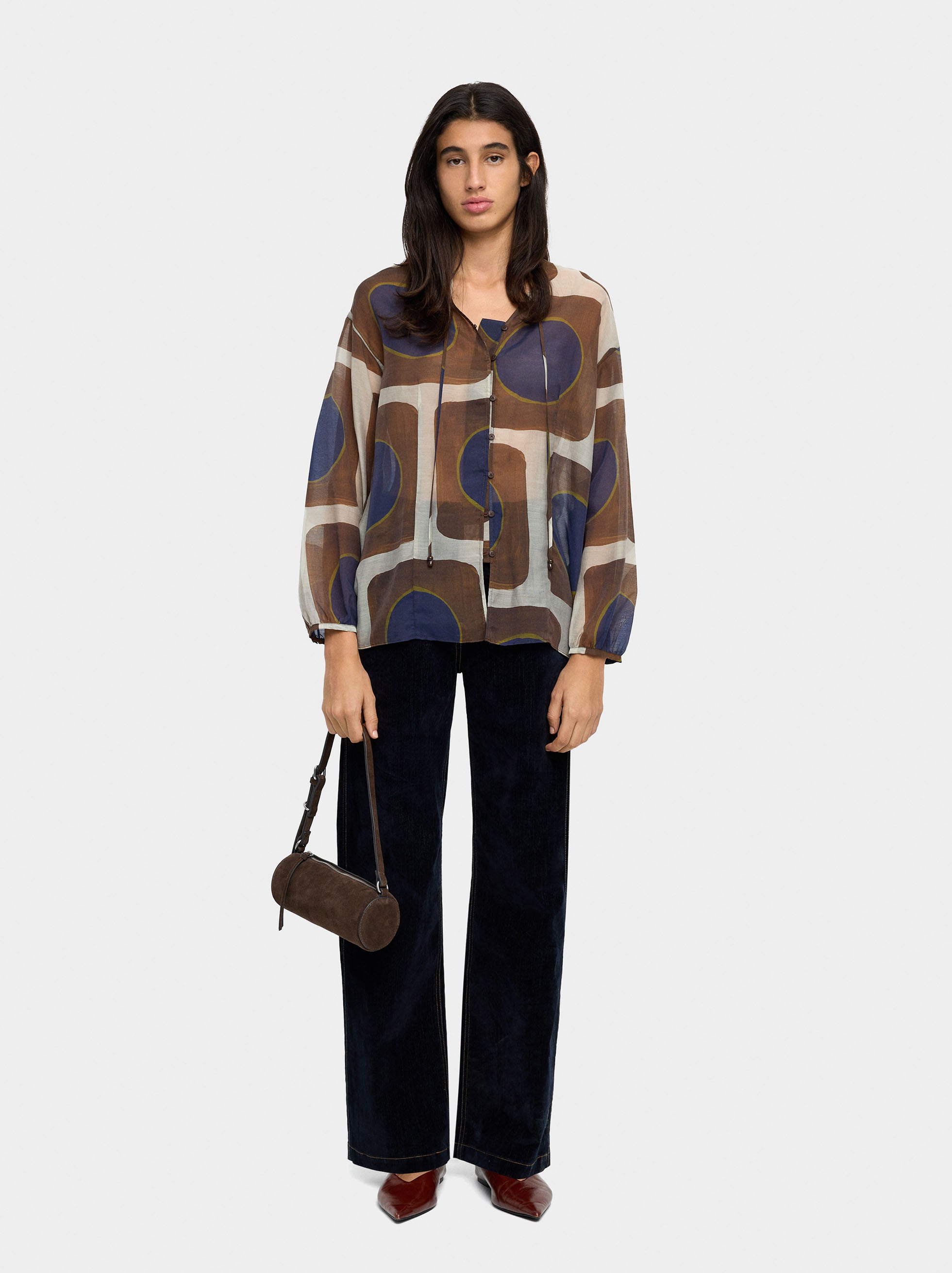 Blusa Estampada Semitransparente