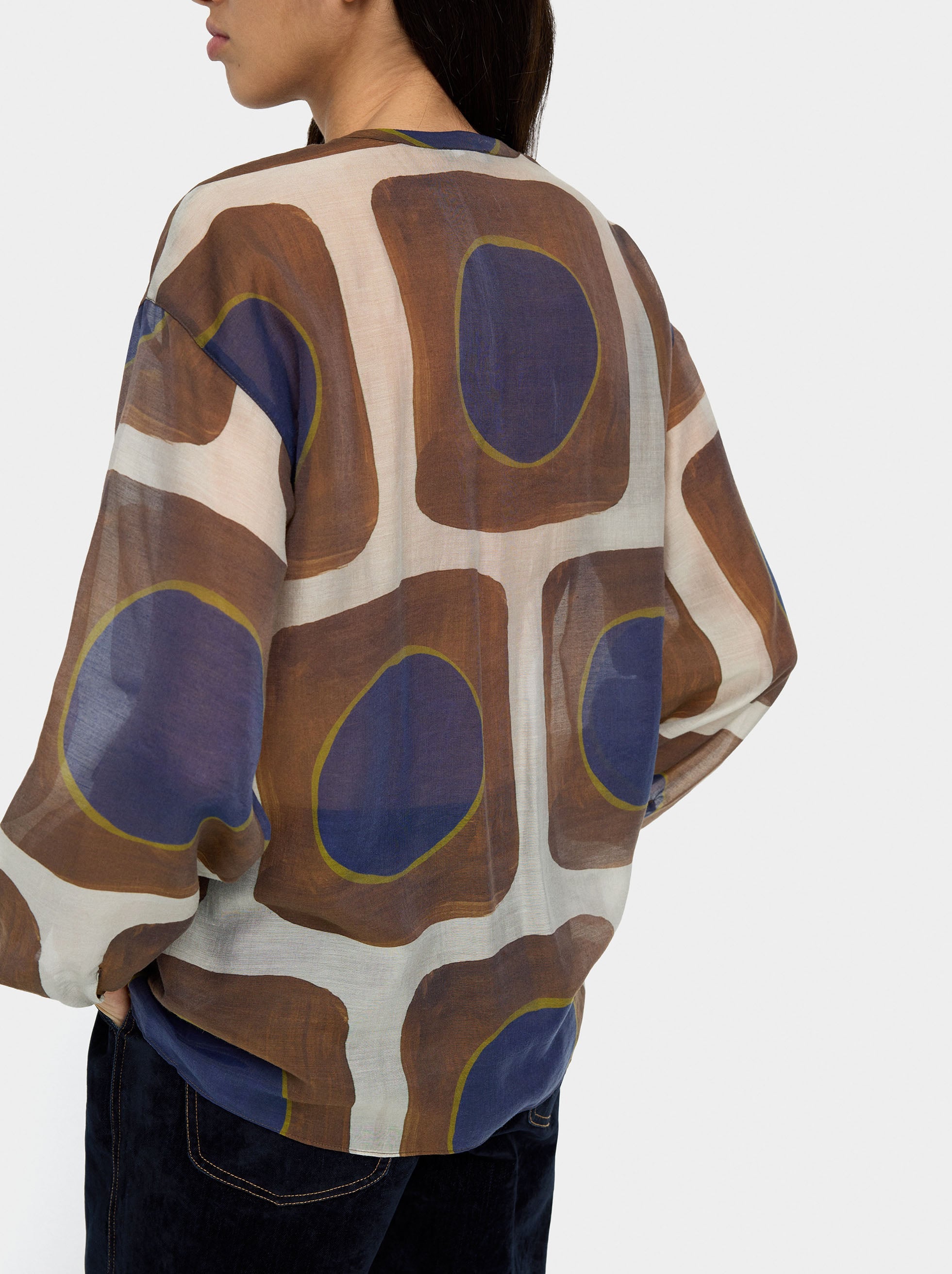 Blusa Estampada Semitransparente