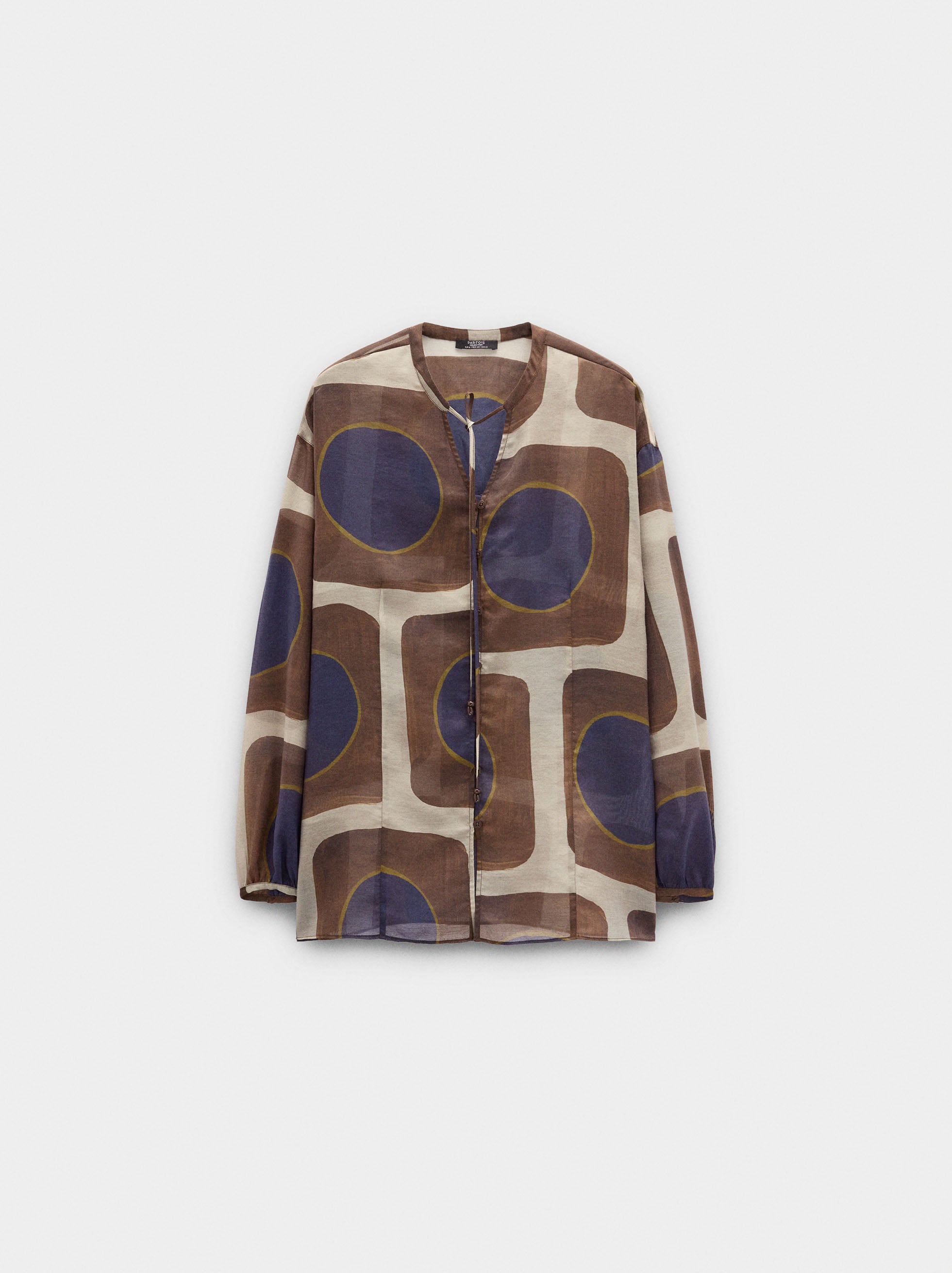 Blusa Estampada Semitransparente