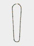 Collar Largo Con Cuentas De Piedra Y Resina