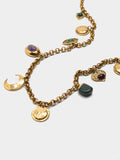 Collar Largo De Eslabones Con Piedras