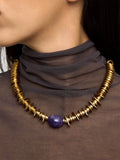 Collar Corto Con Colgante De Piedra