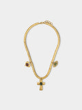 Collar Corto Con Colgantes De Piedras
