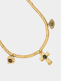 Collar Corto Con Colgantes De Piedras