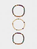 Set De Pulseras Elásticas De Abalorios Multicolor