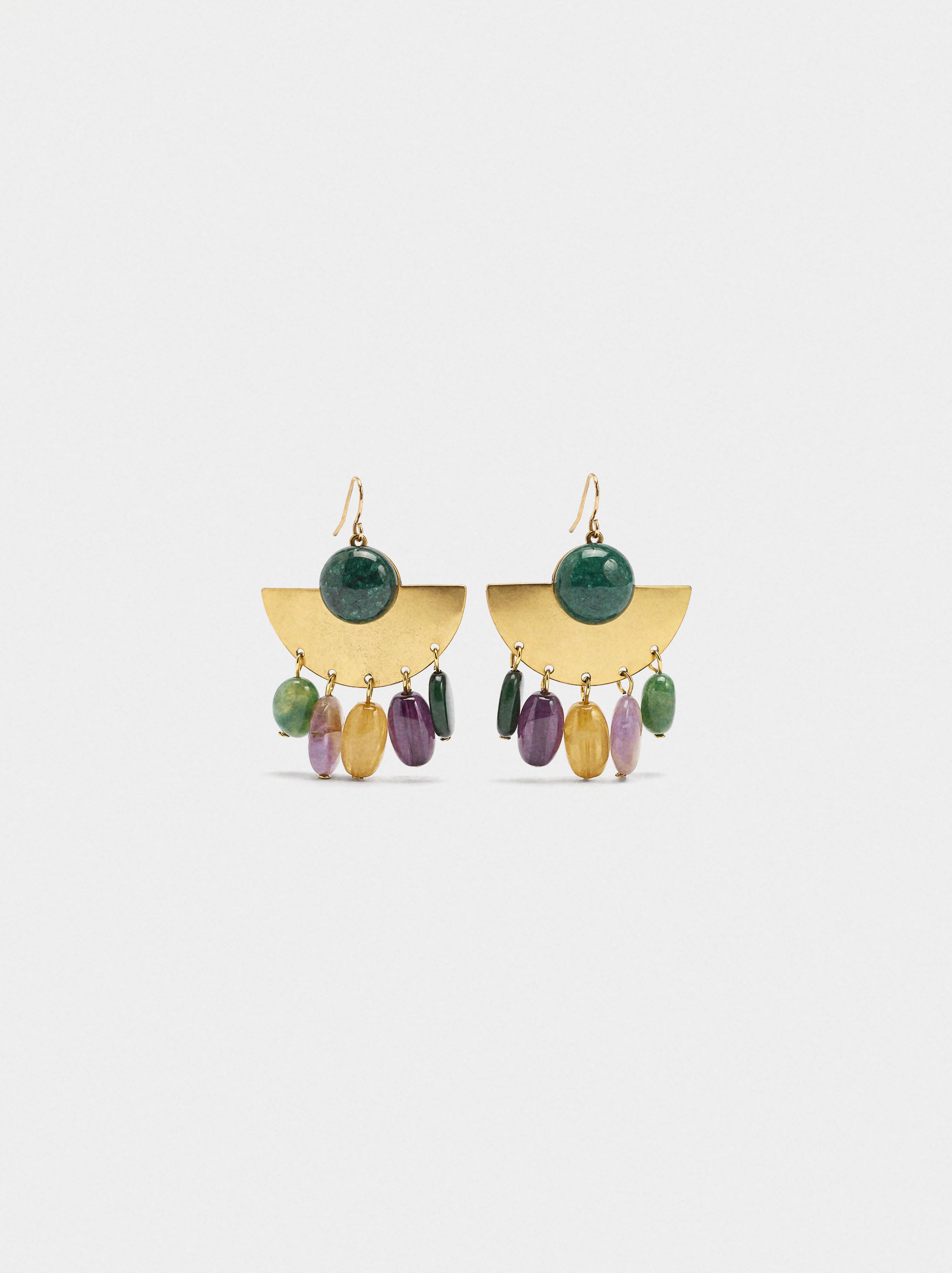 Pendientes Abanico Con Piedras