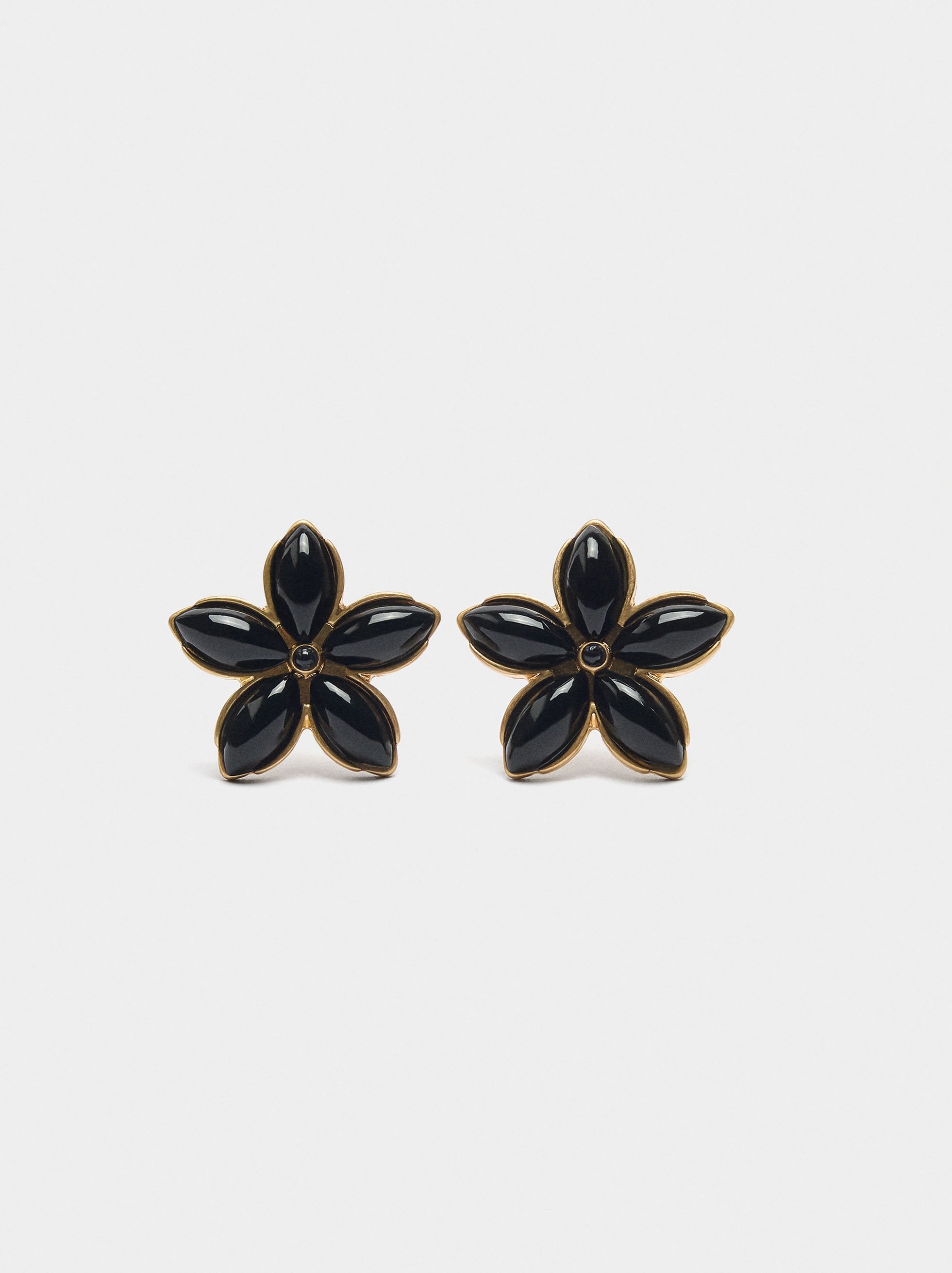 Pendientes Flor Con Resina