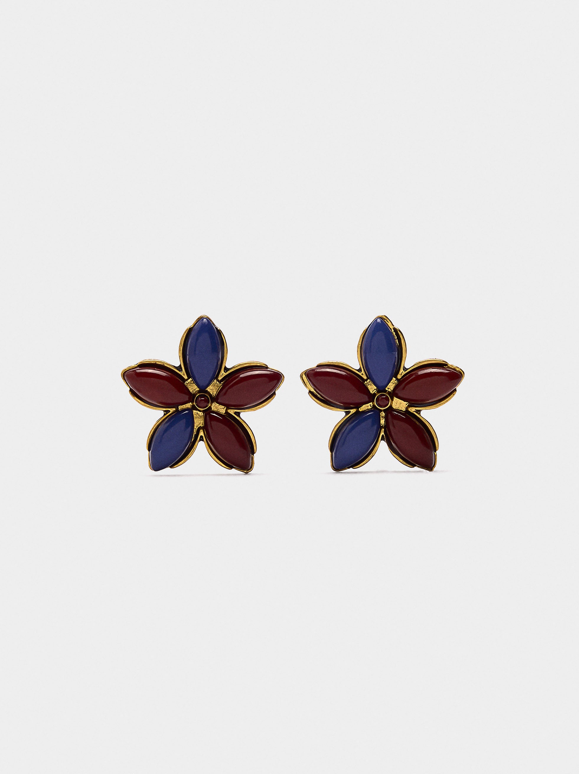 Pendientes Flor Con Resina
