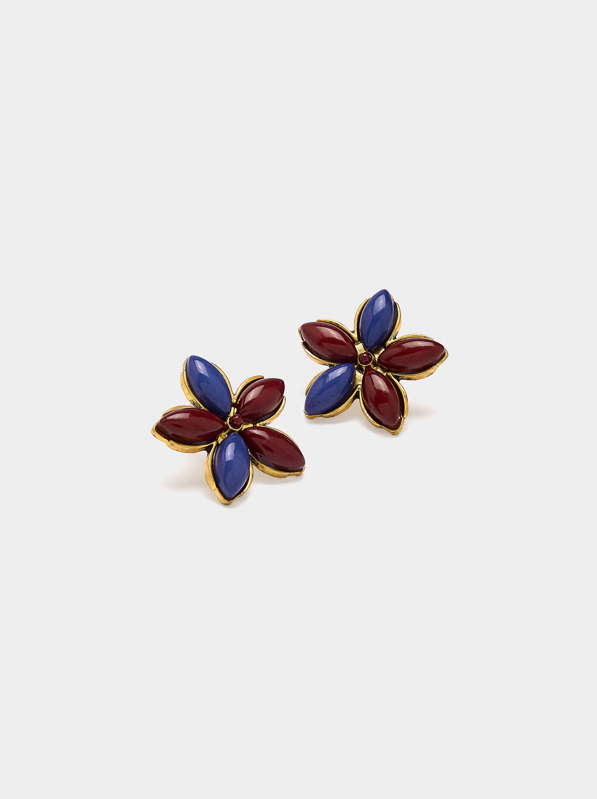 Pendientes Flor Con Resina