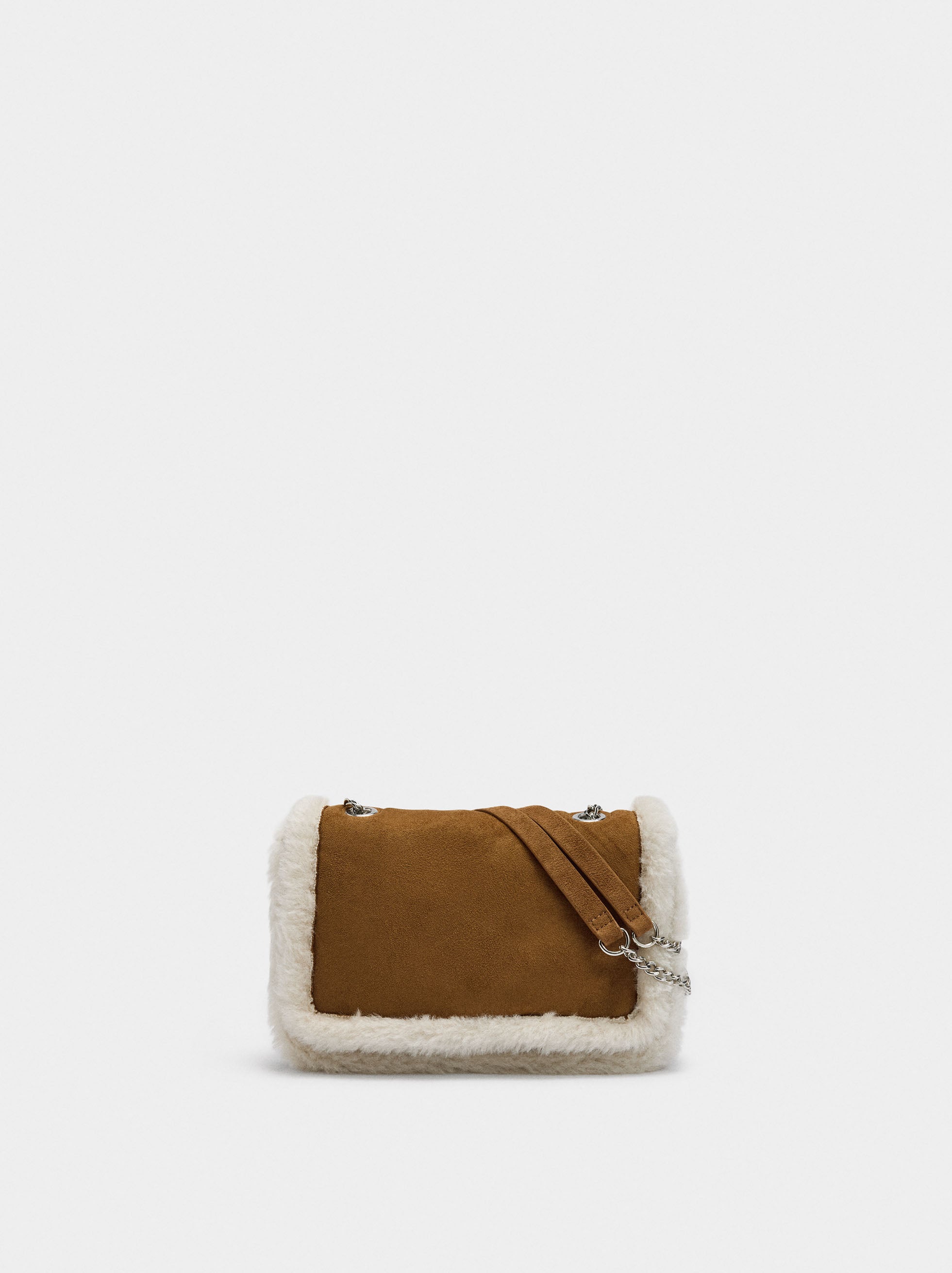 Bolso De Hombro Bordes Efecto Pelo