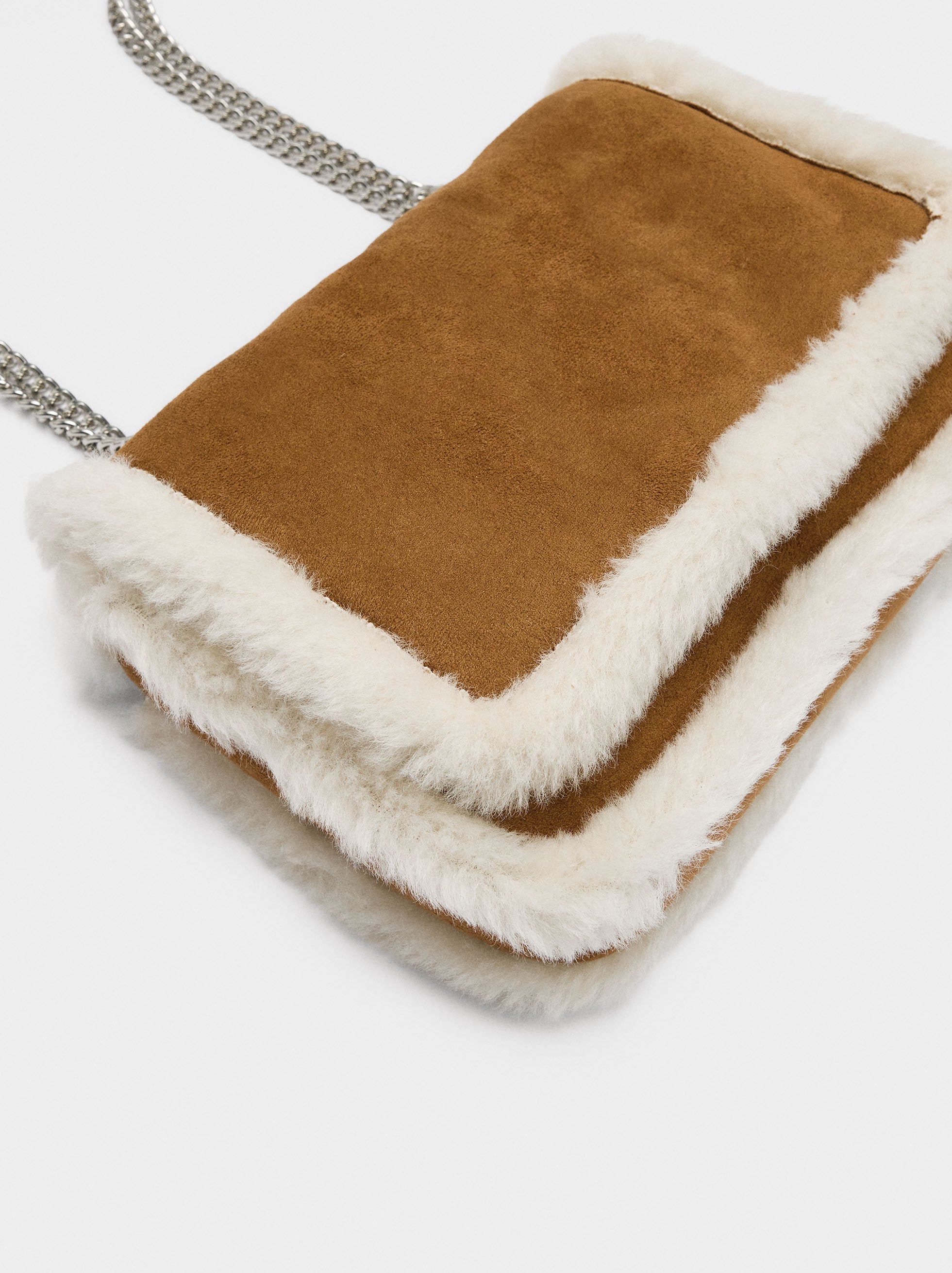 Bolso De Hombro Bordes Efecto Pelo