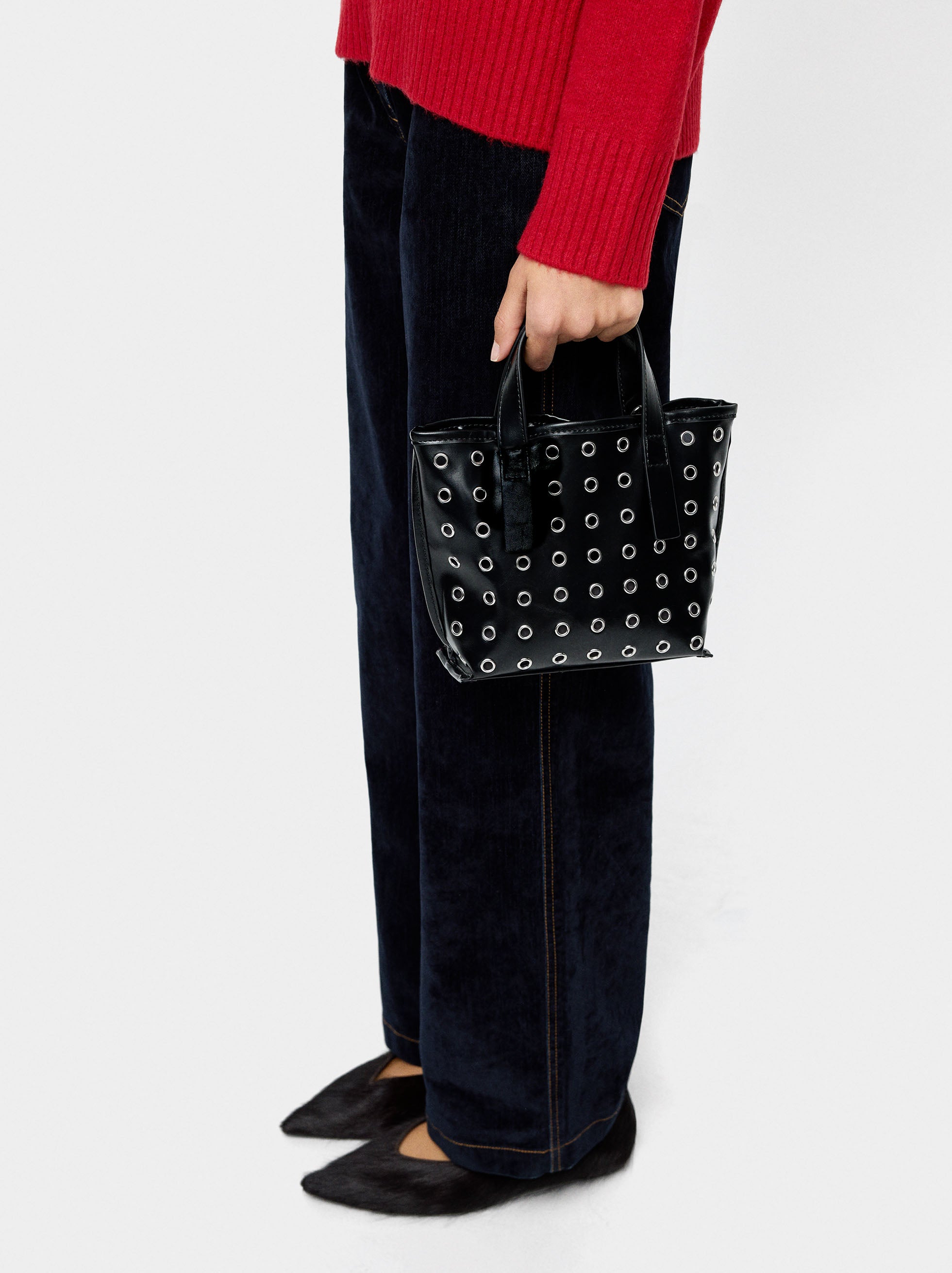 Bolso Tote Con Tachuelas Bolsa Interior