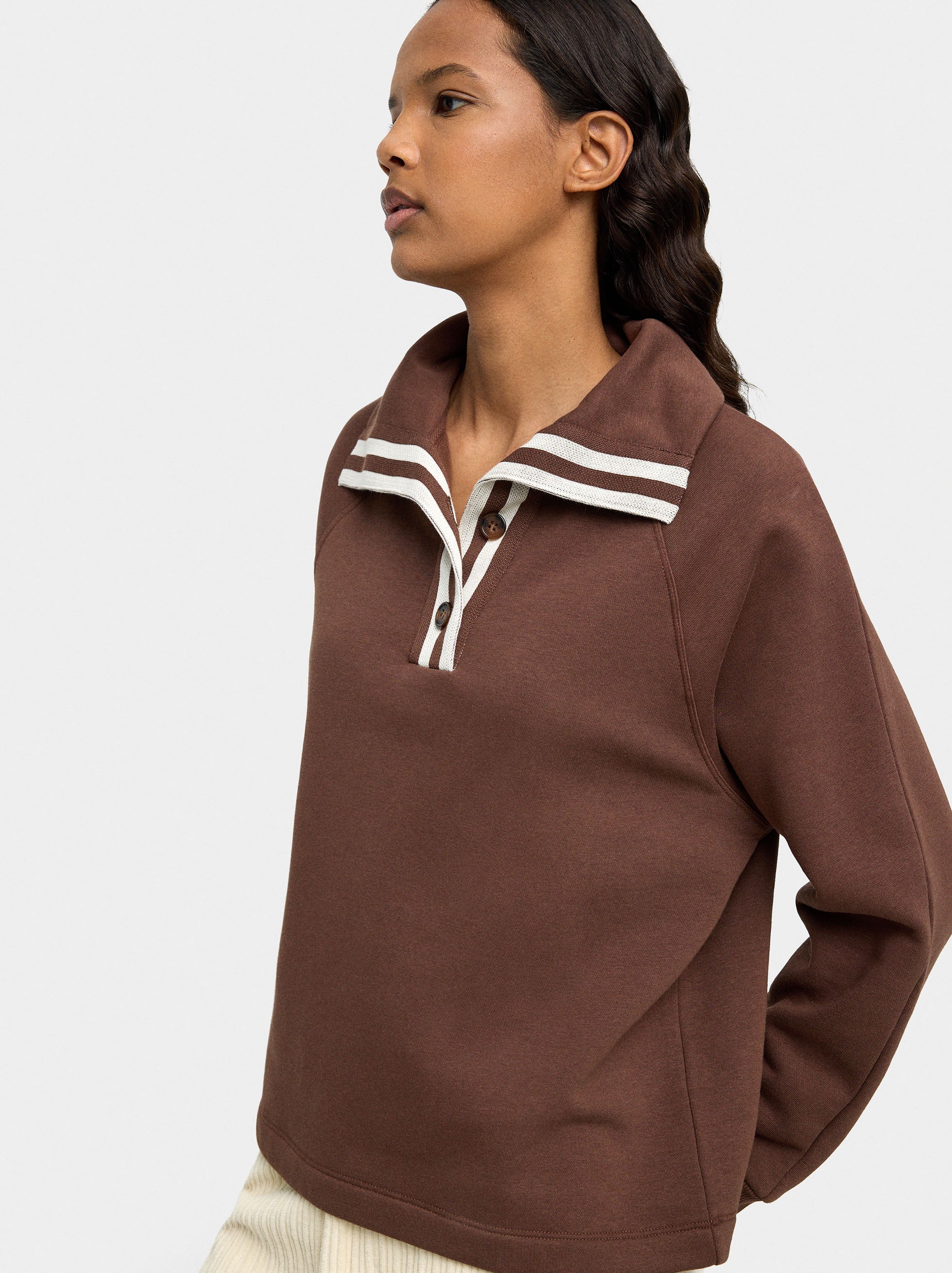 Sudadera Cuello Polo De Rayas