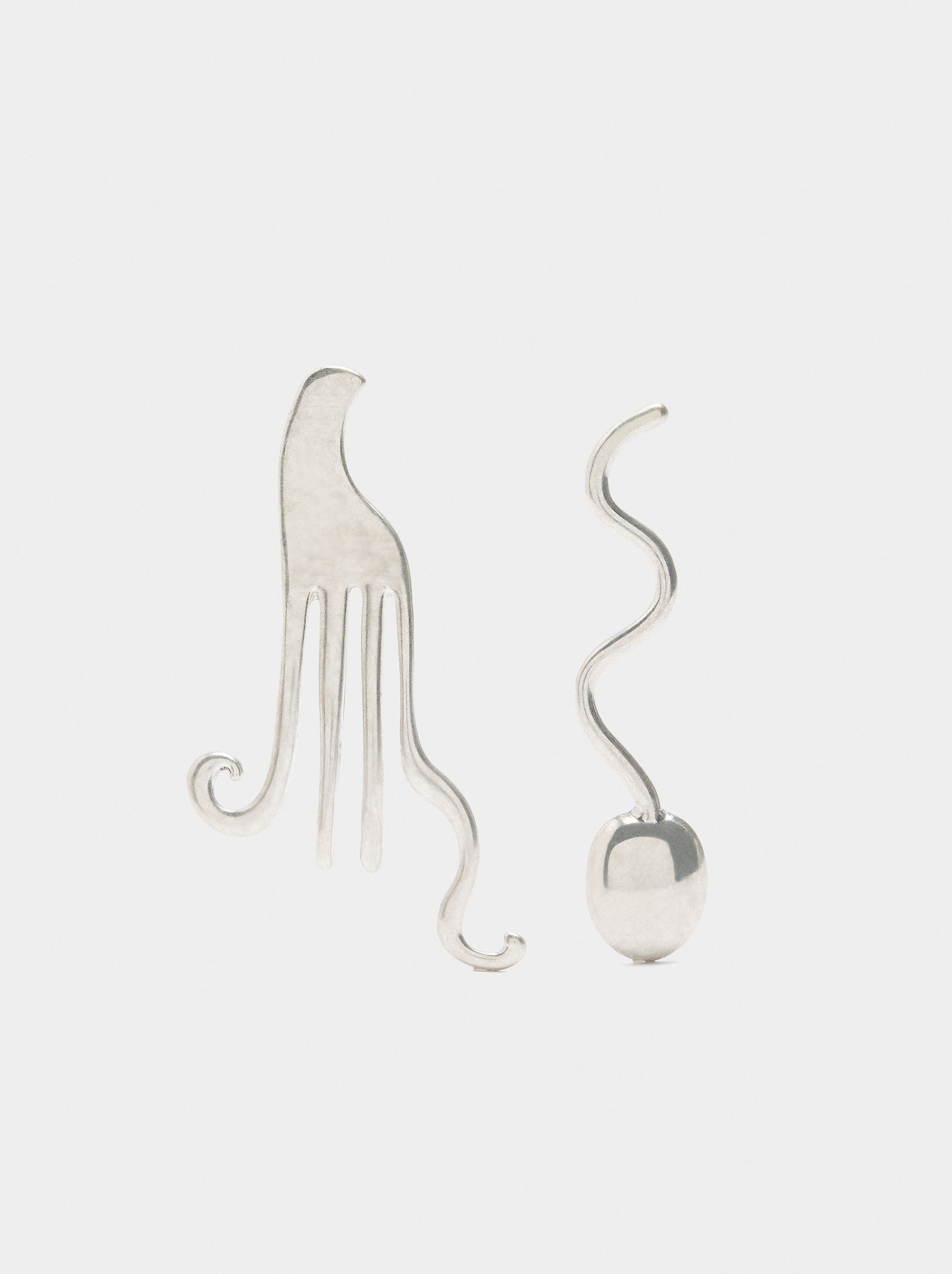 Pendientes Asimétricos De Tenedor Y Cuchara