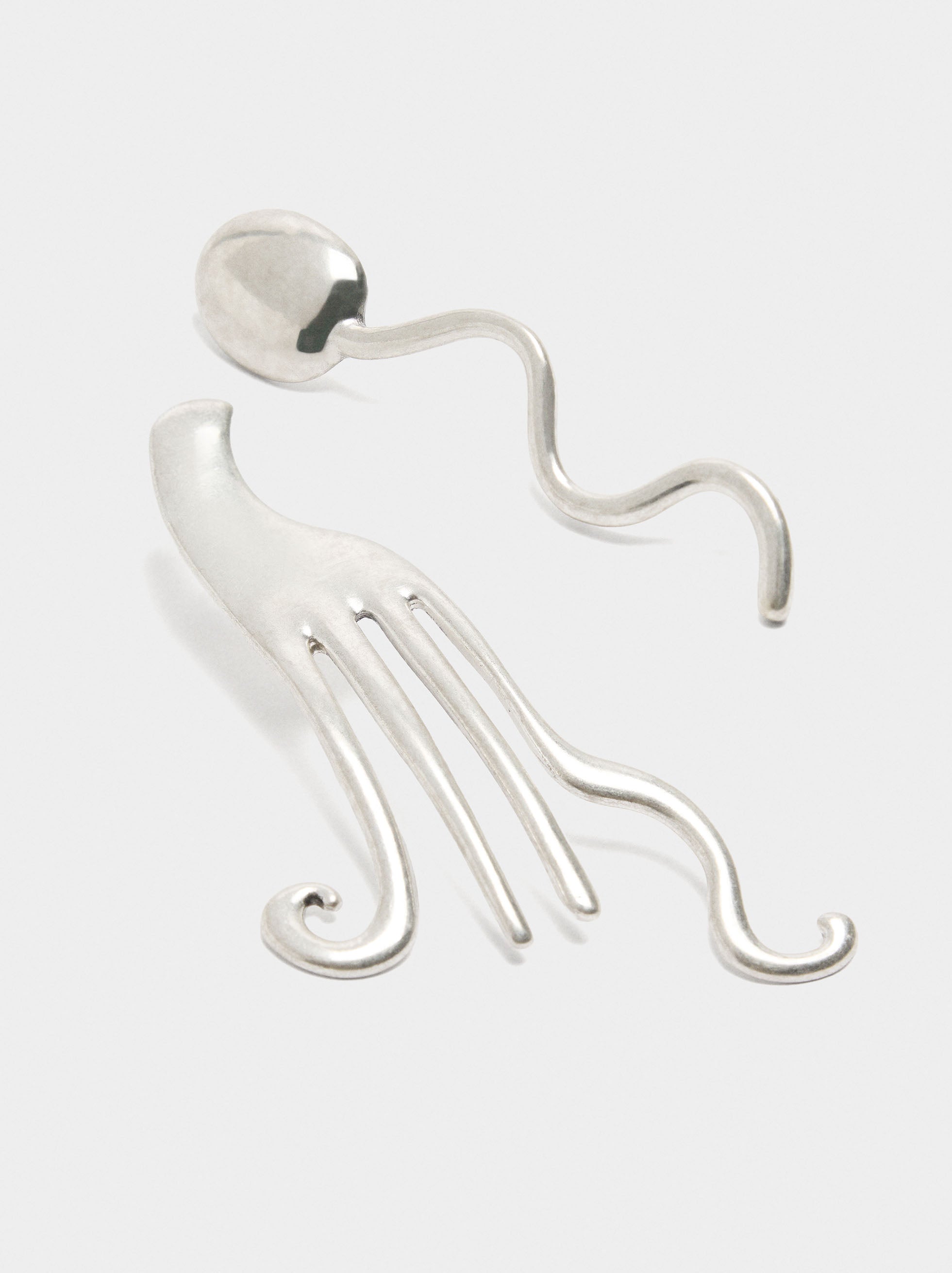 Pendientes Asimétricos De Tenedor Y Cuchara