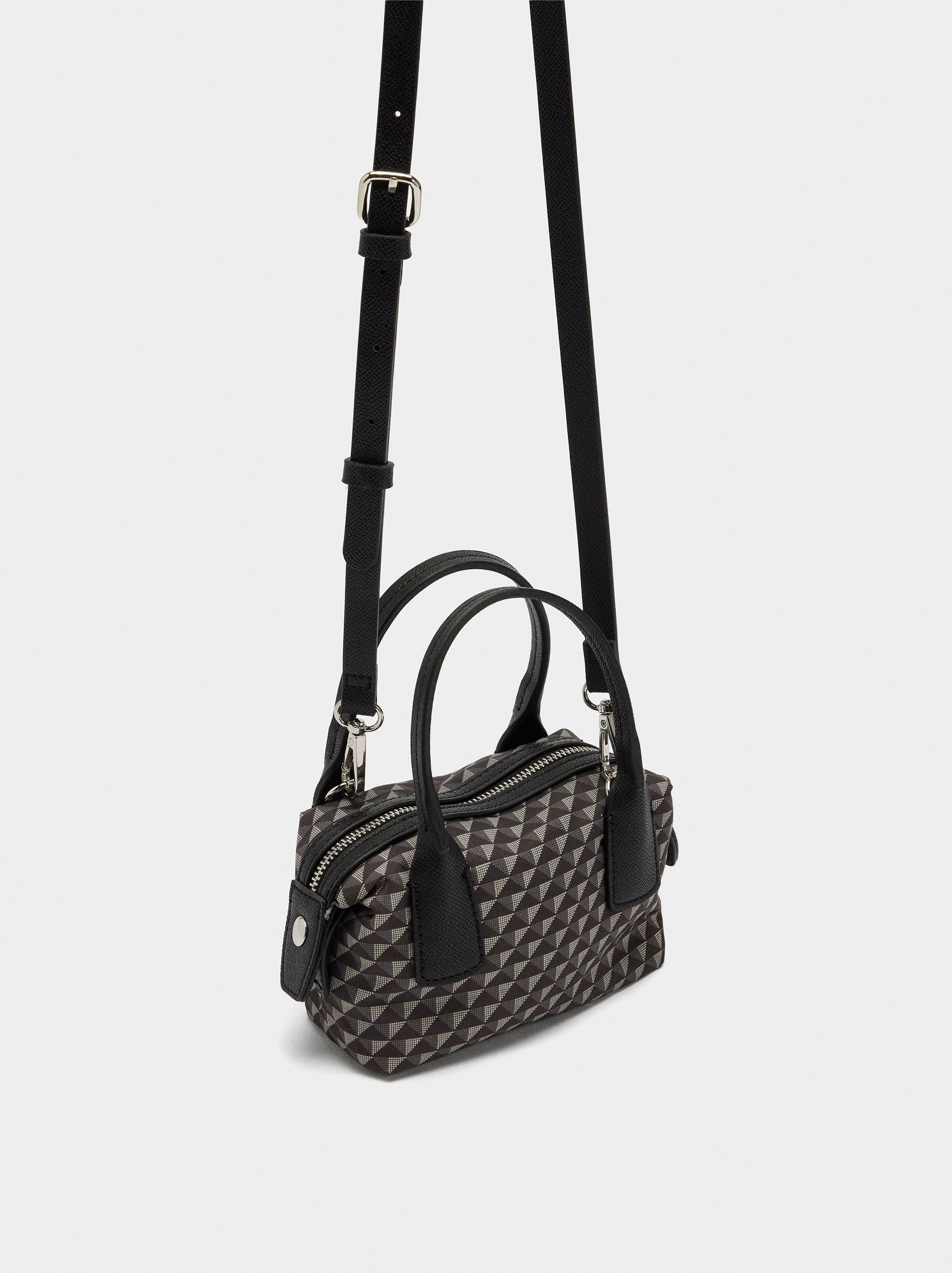 Bolso Bandolera Estampado De Nylon