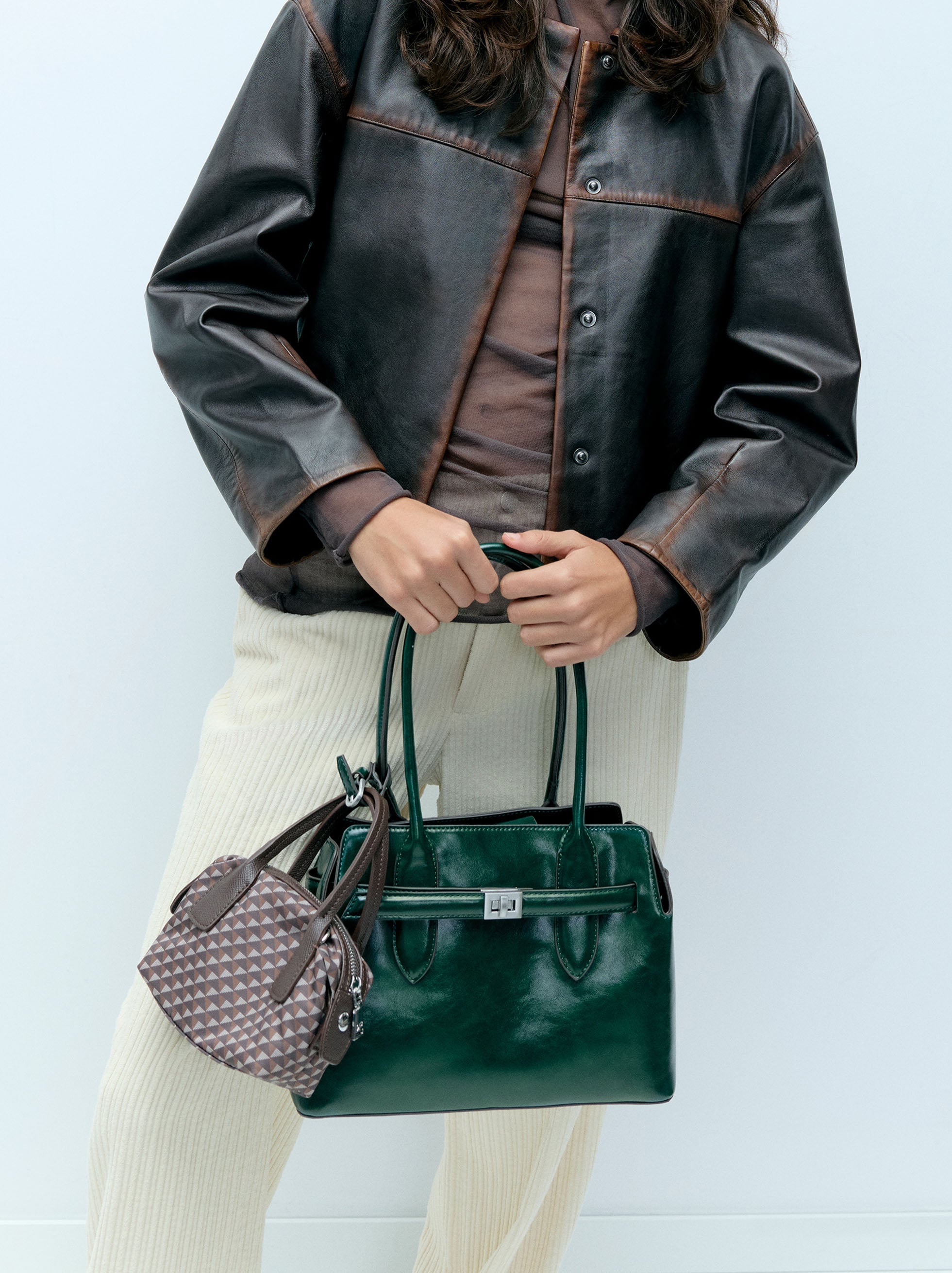 Bolso Bandolera Estampado De Nylon