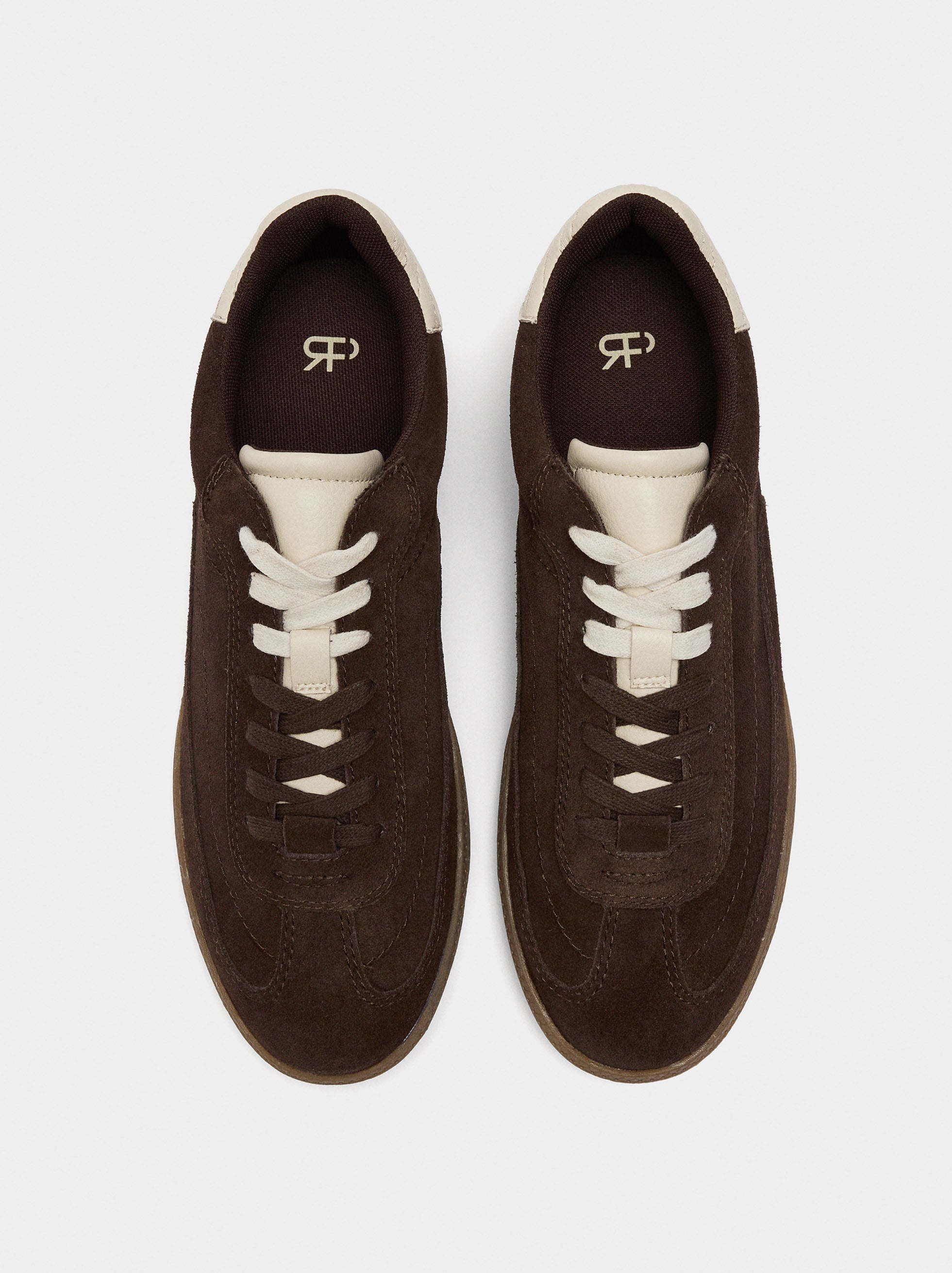 Zapatillas De Piel Contraste