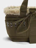 Bolso Tote De Nylon Borde Efecto Pelo