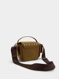 Bolso Bandolera De Nylon Con Tachuelas