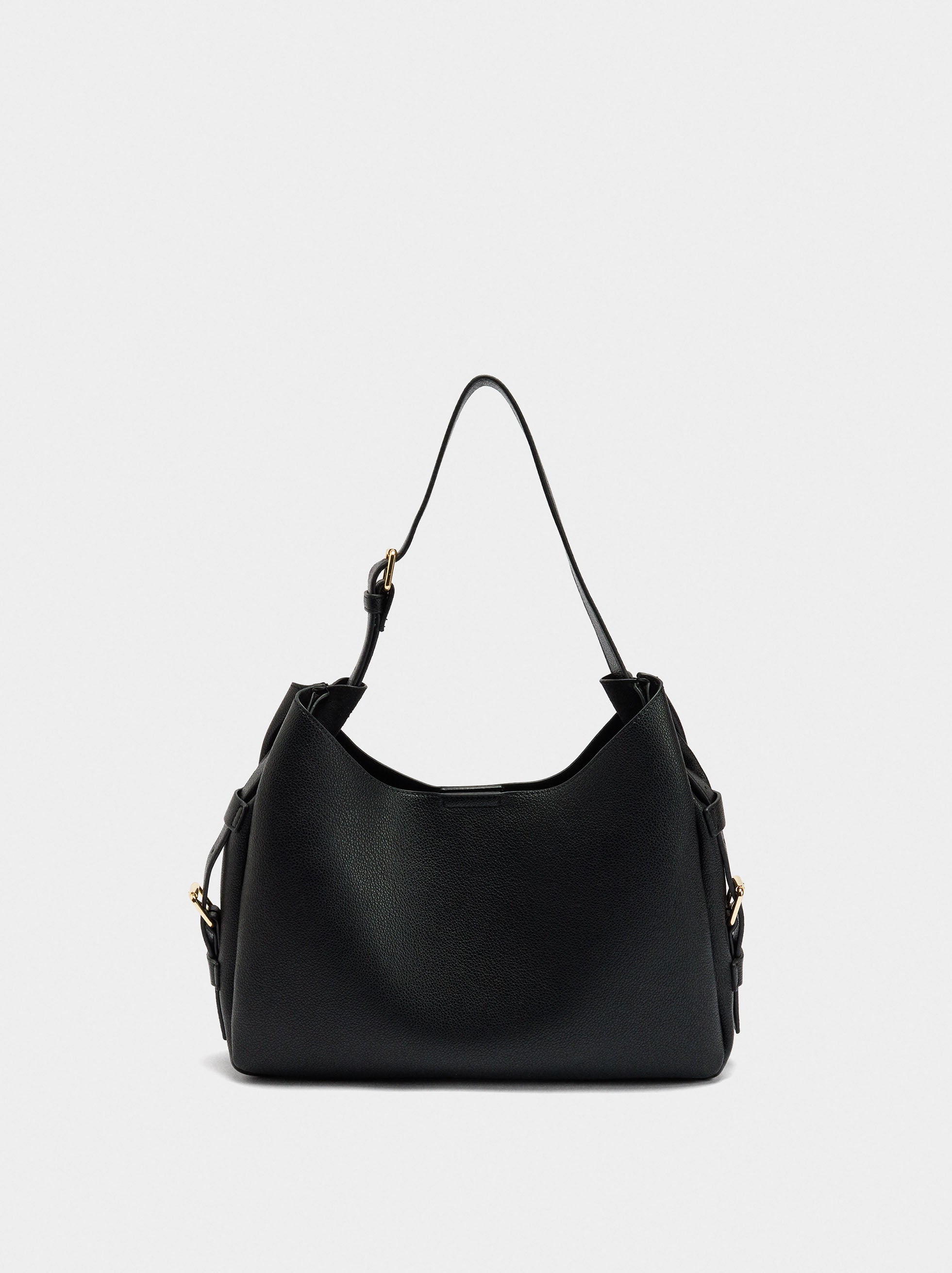 Bolso De Hombro Con Hebillas Laterales