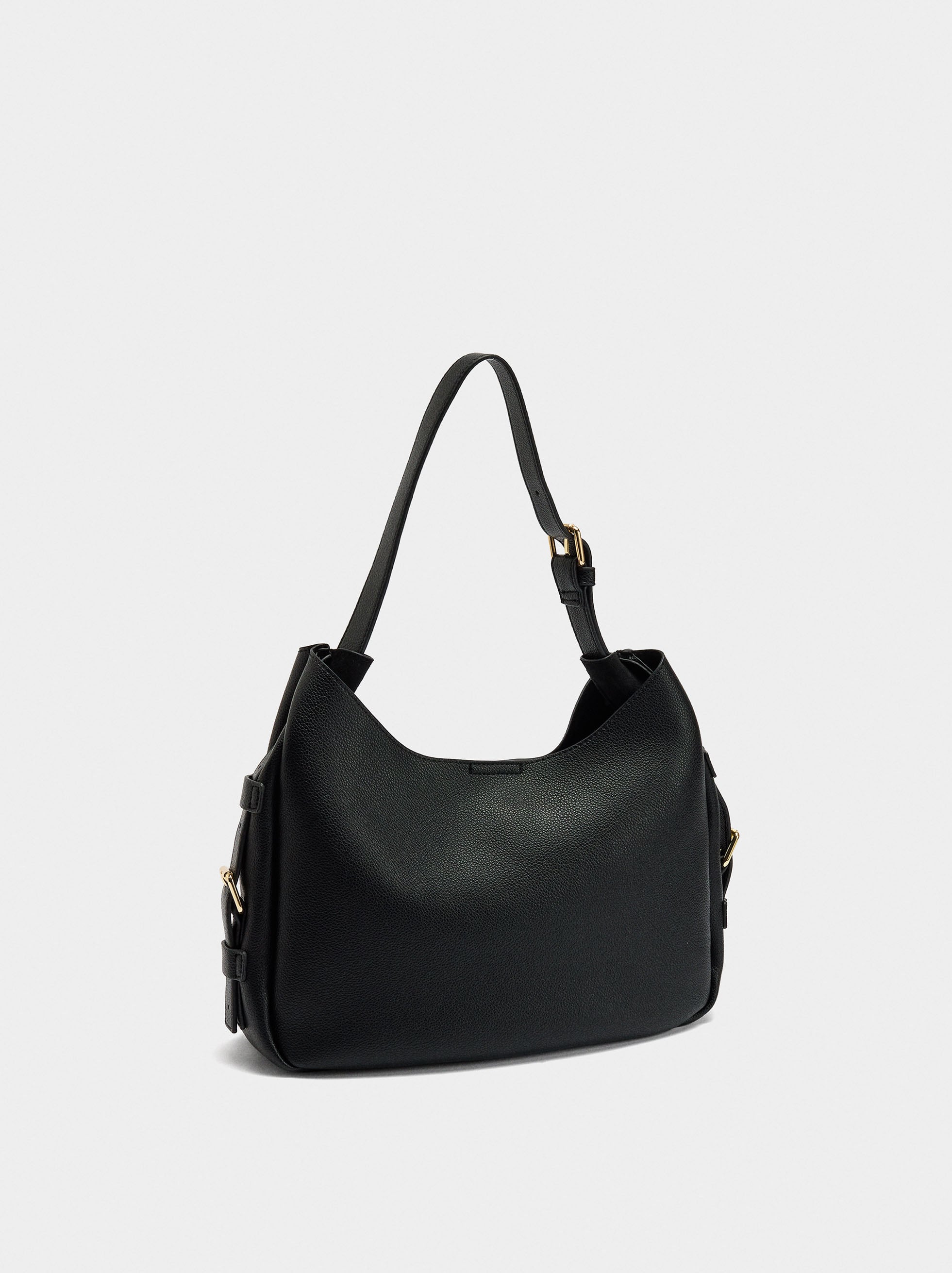 Bolso De Hombro Con Hebillas Laterales