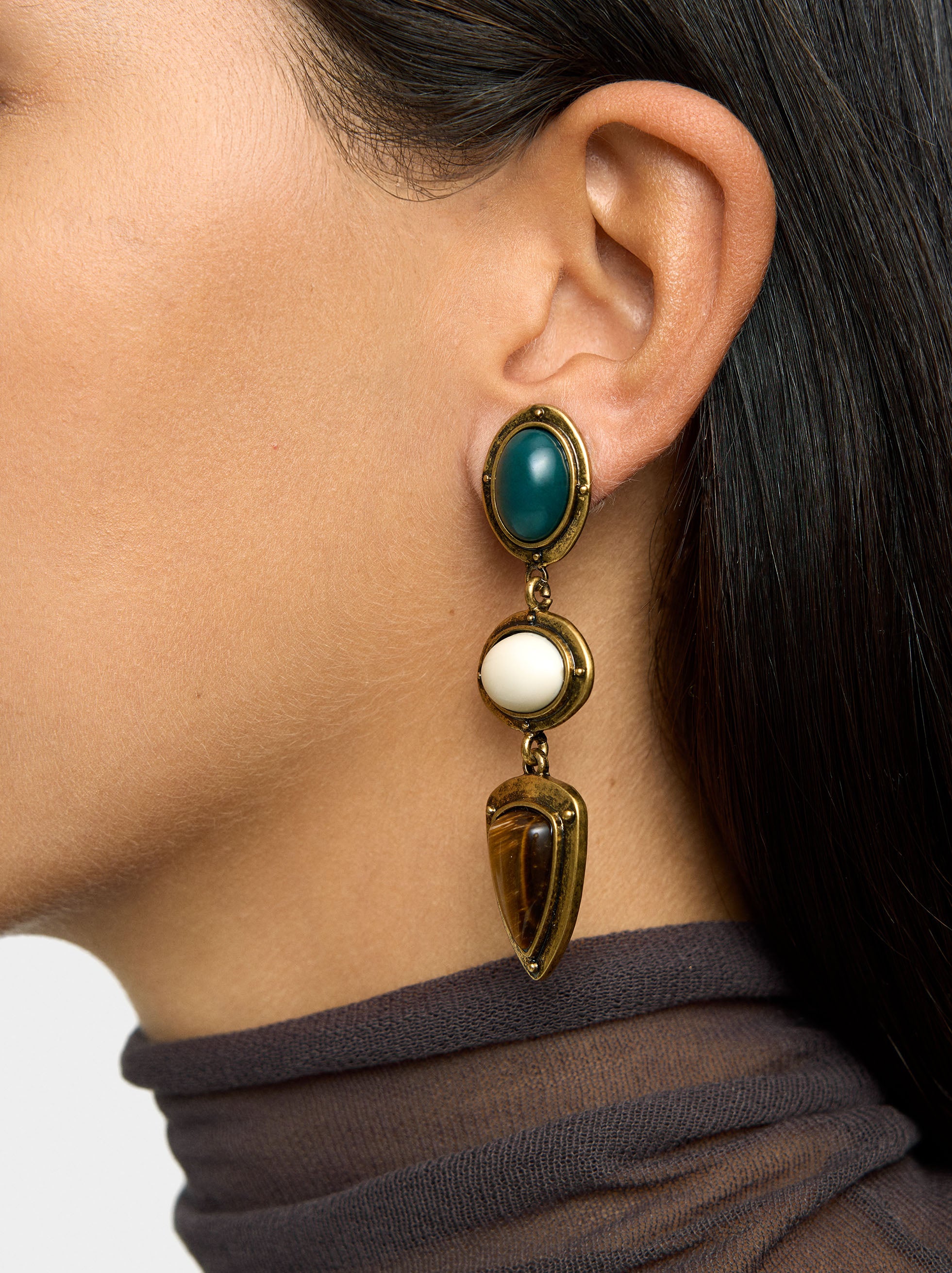 Pendientes Geométricos De Piedras