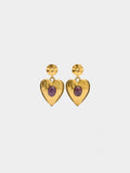 Pendientes Corazón Con Piedra