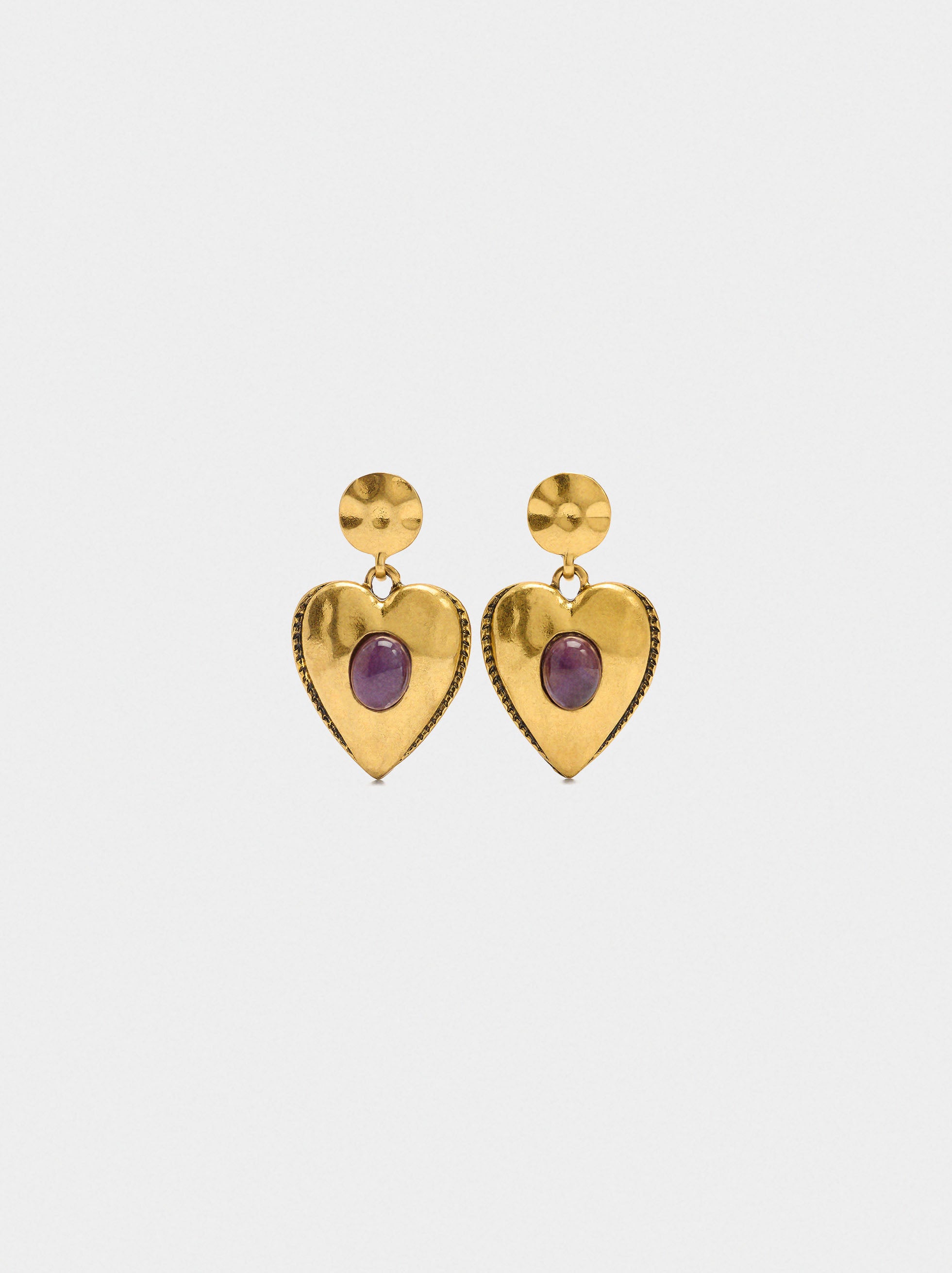 Pendientes Corazón Con Piedra