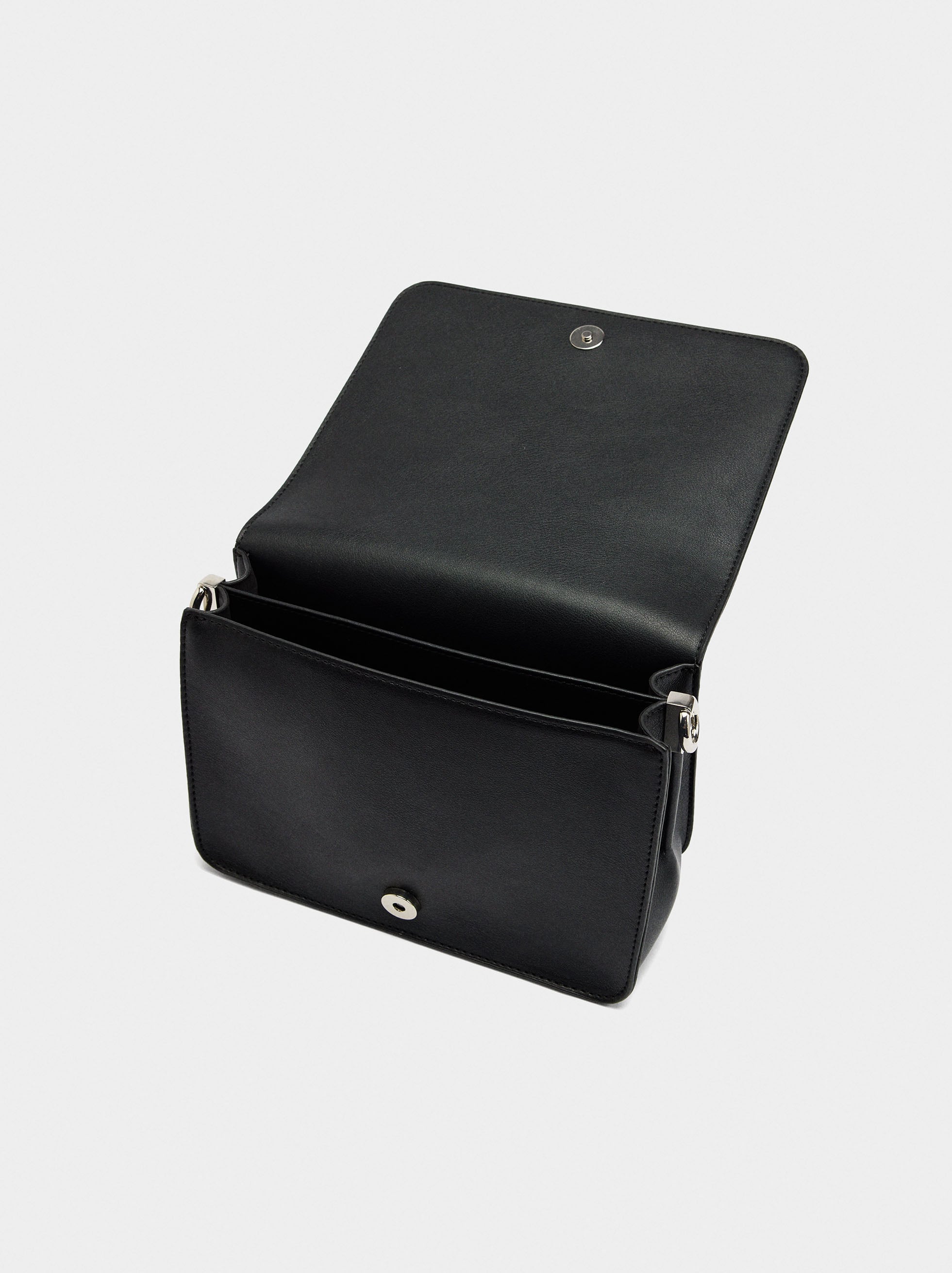 Bolso Bandolera Liso Con Solapa