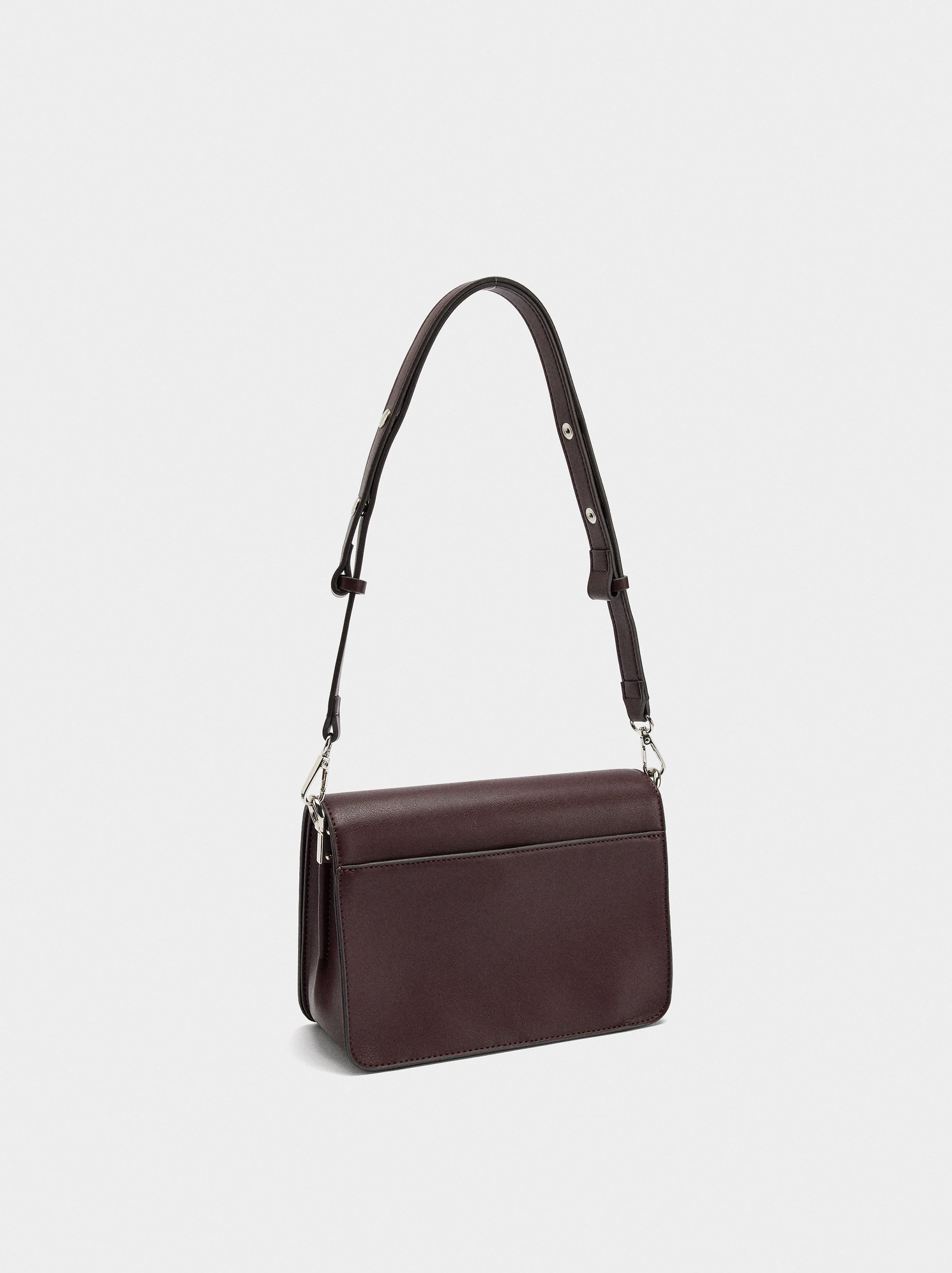 Bolso Bandolera Liso Con Solapa