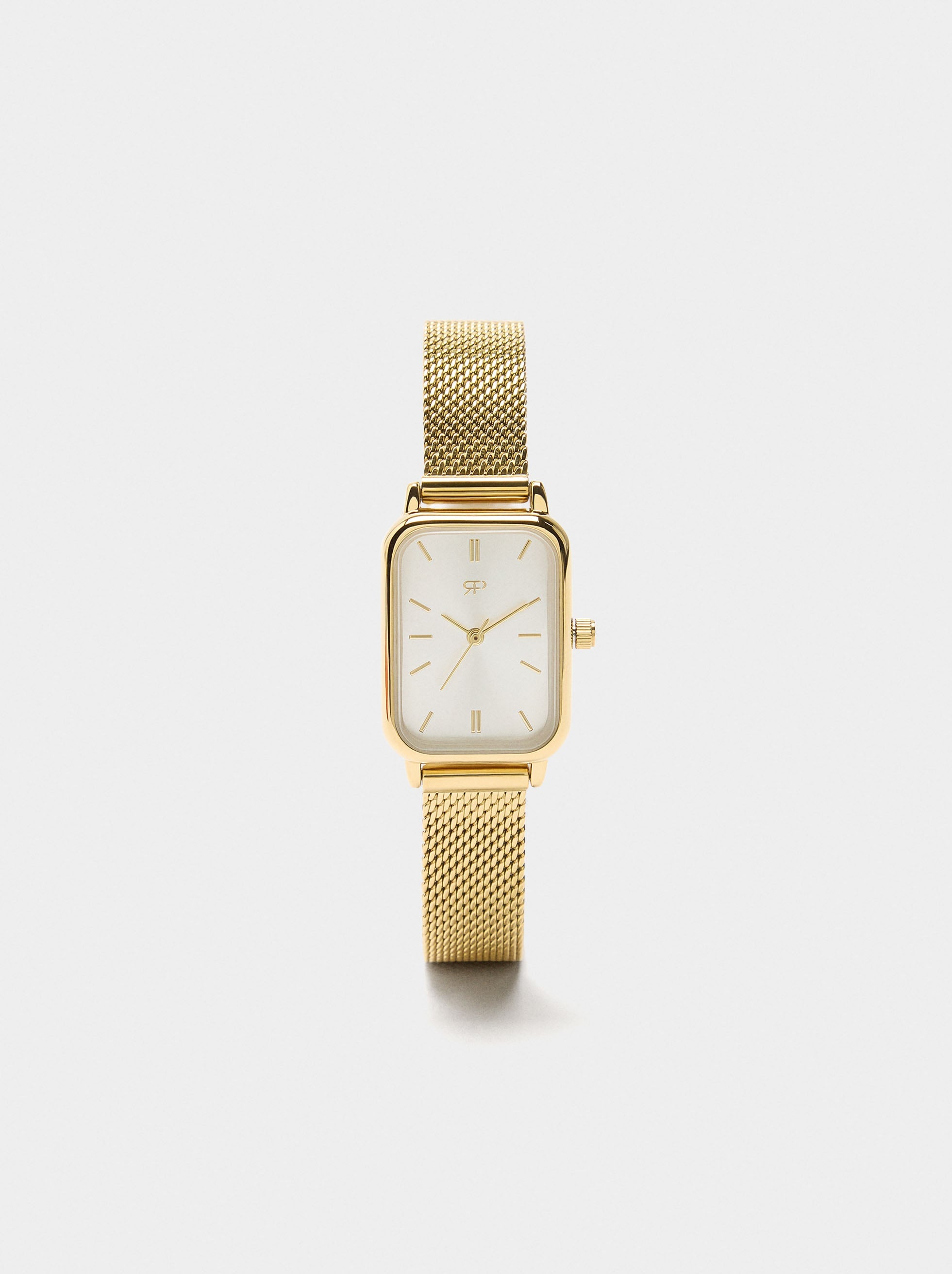 Reloj Rectangular Pulsera De Punto Acero Inoxidable
