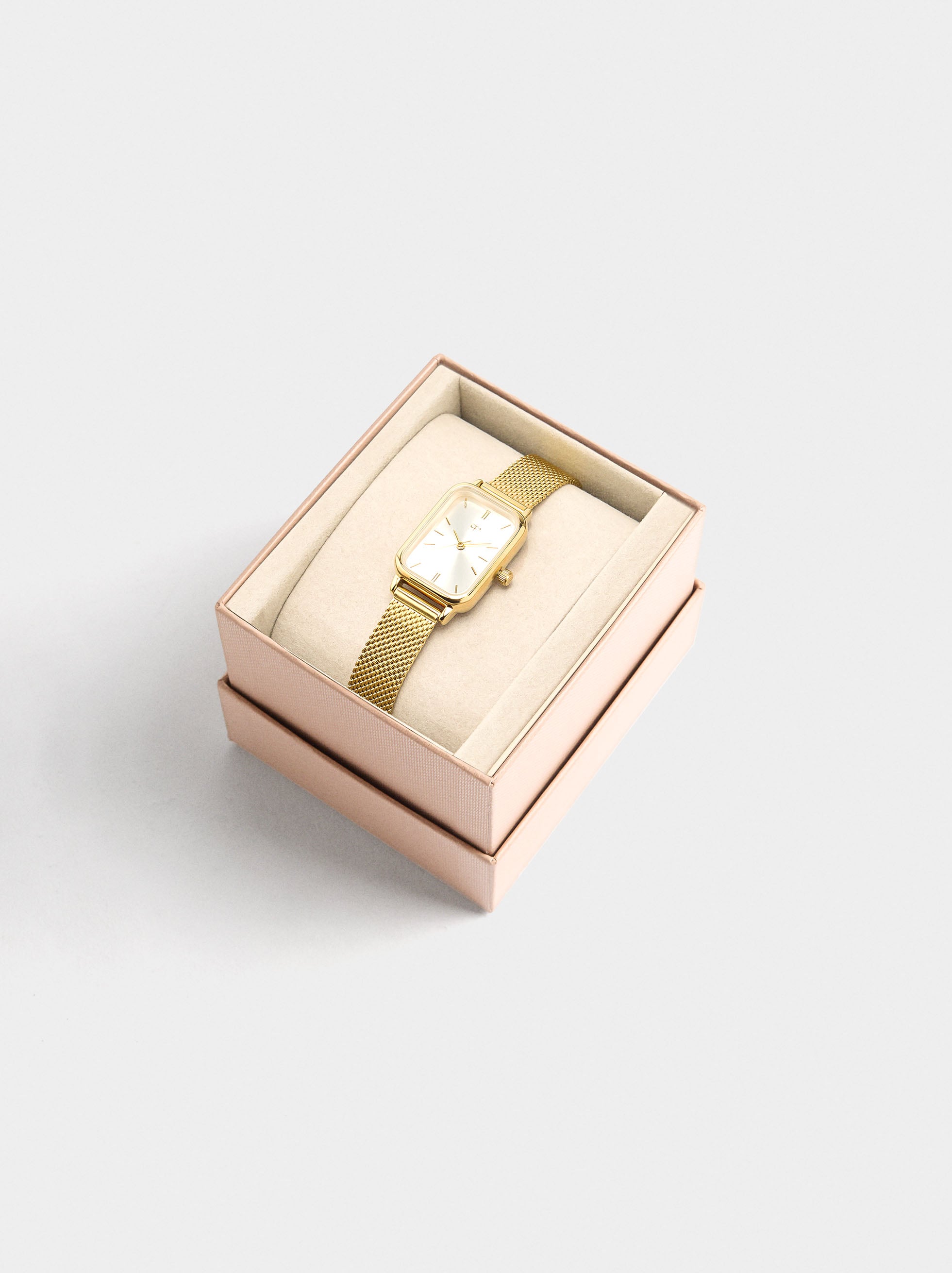 Reloj Rectangular Pulsera De Punto Acero Inoxidable