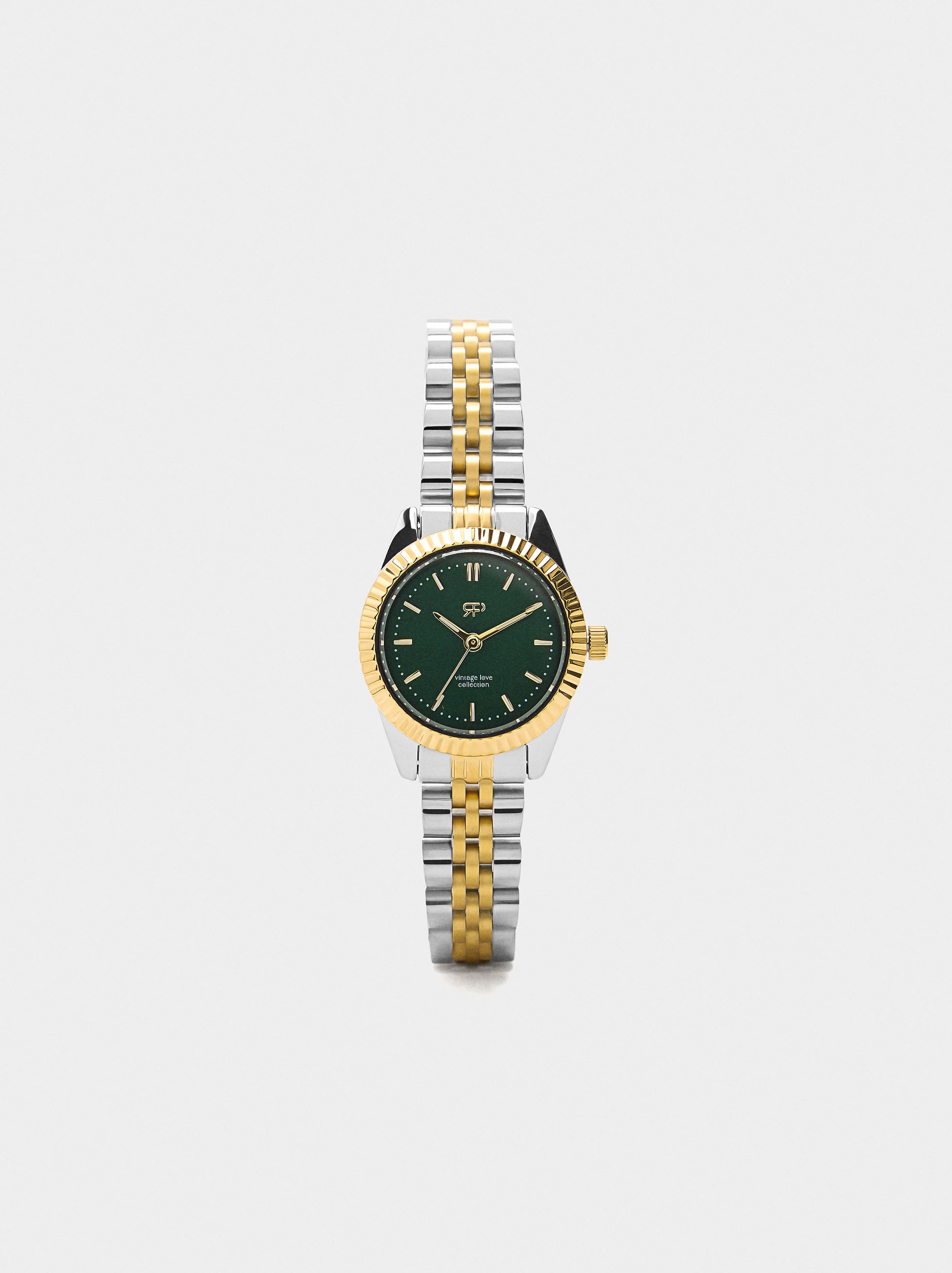 Reloj Bicolor Pulsera De Acero Inoxidable