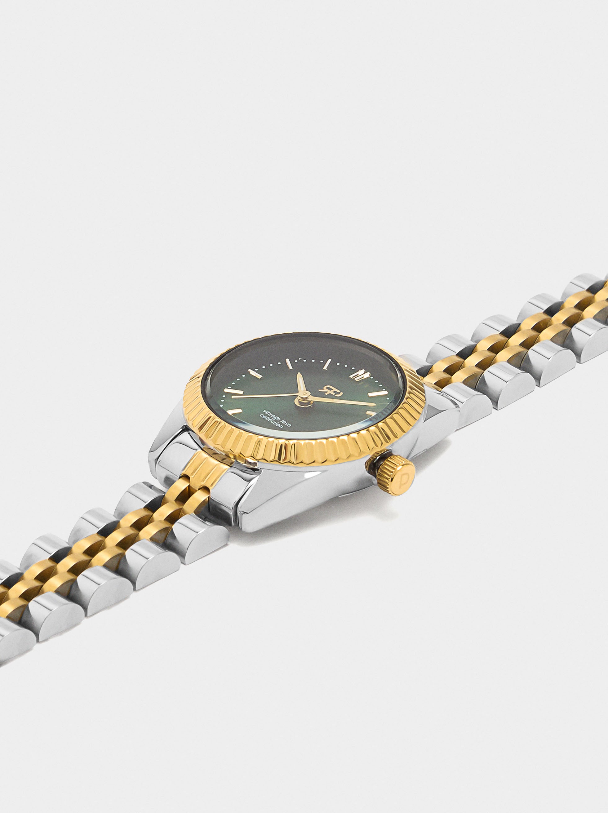 Reloj Bicolor Pulsera De Acero Inoxidable