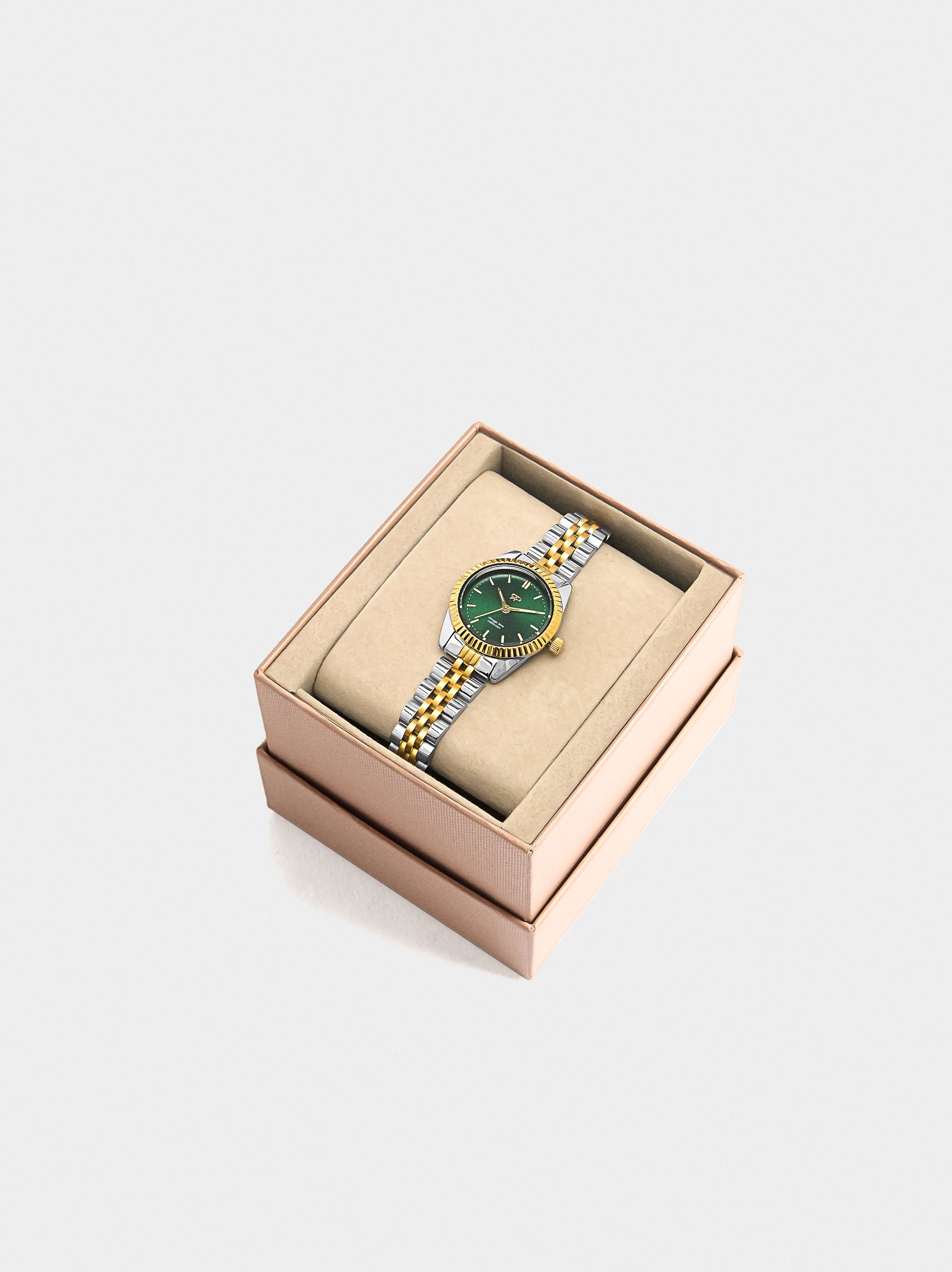 Reloj Bicolor Pulsera De Acero Inoxidable