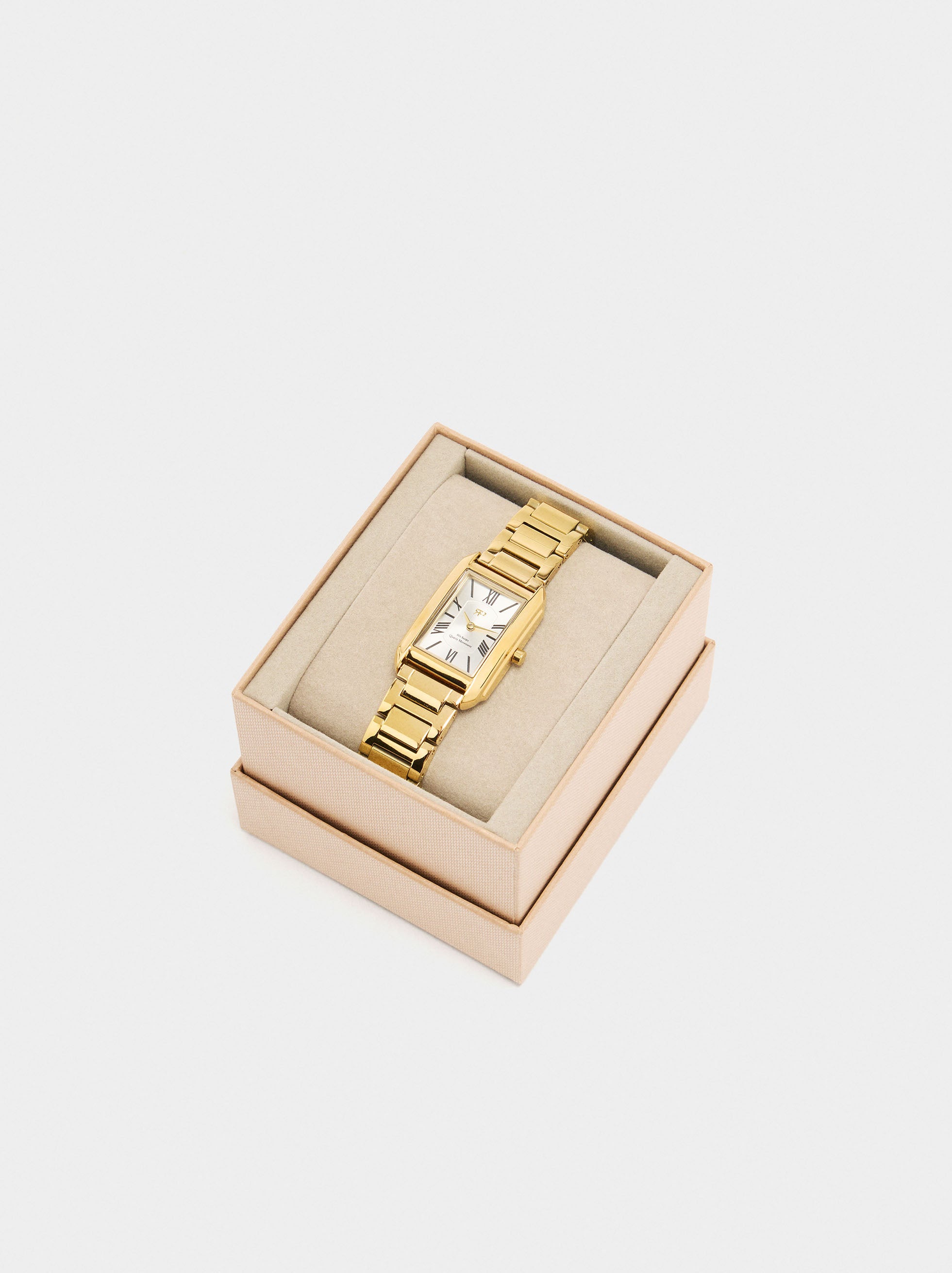 Reloj Rectangular Pulsera De Acero Inoxidable