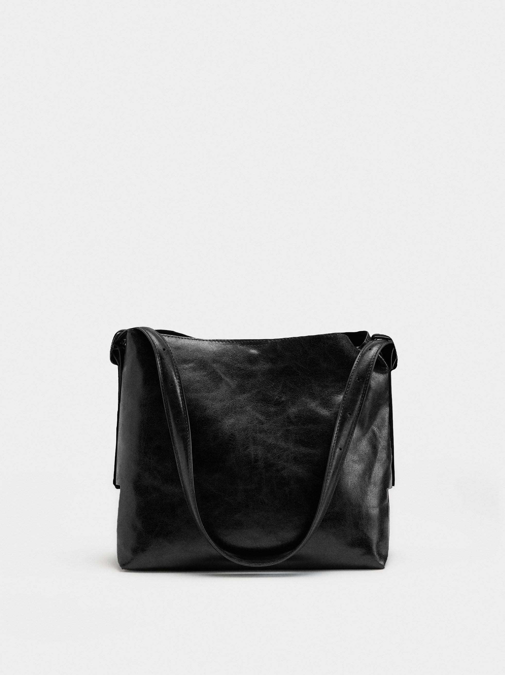 Bolso De Hombro Efecto Craquelado