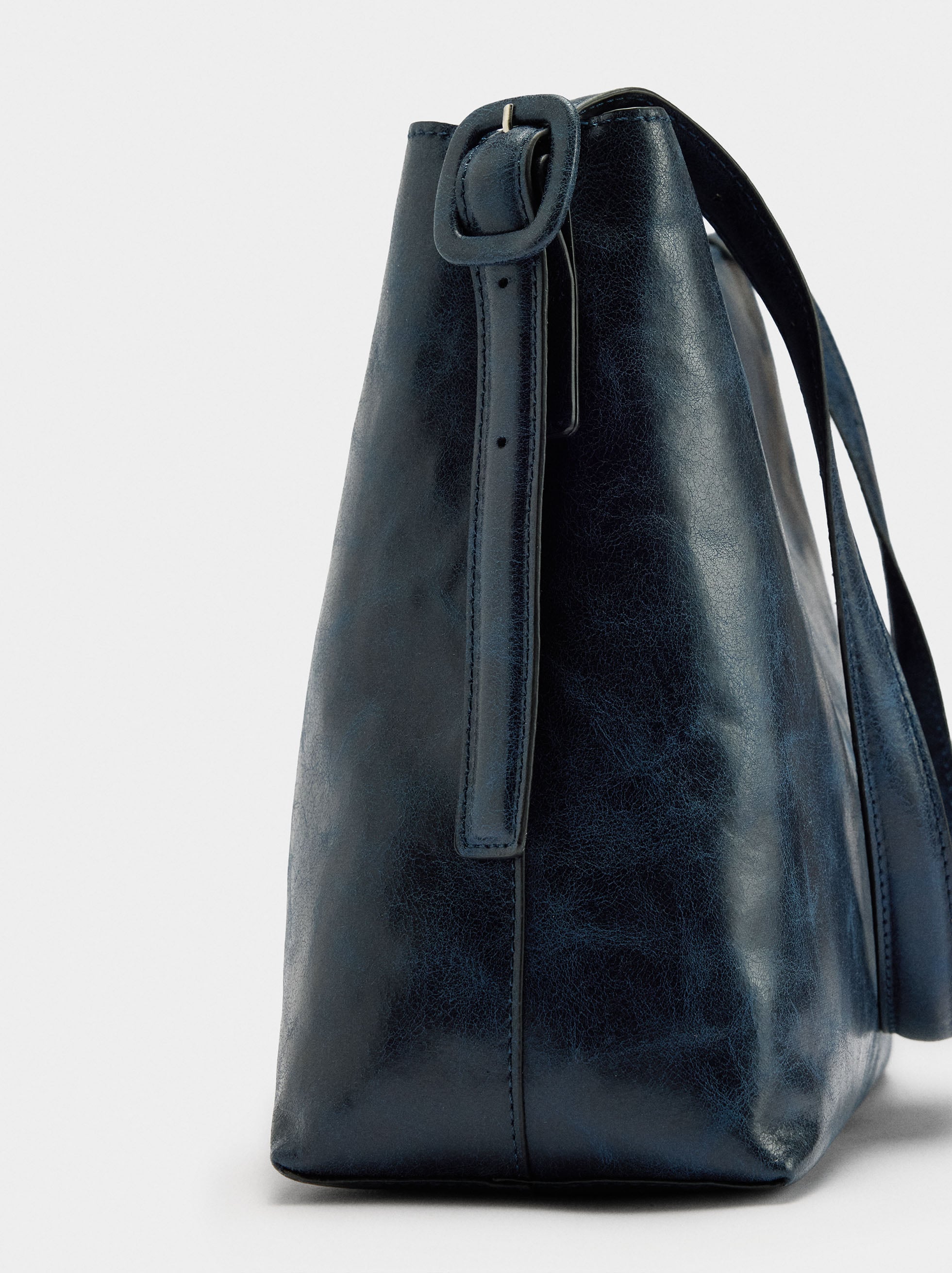Bolso De Hombro Efecto Craquelado