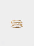 Anillo Espiral Con Perlas
