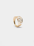 Anillo Espiral Con Perlas