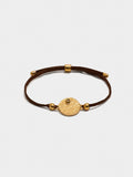 Pulsera Cordón De Piel Con Colgante Redondo