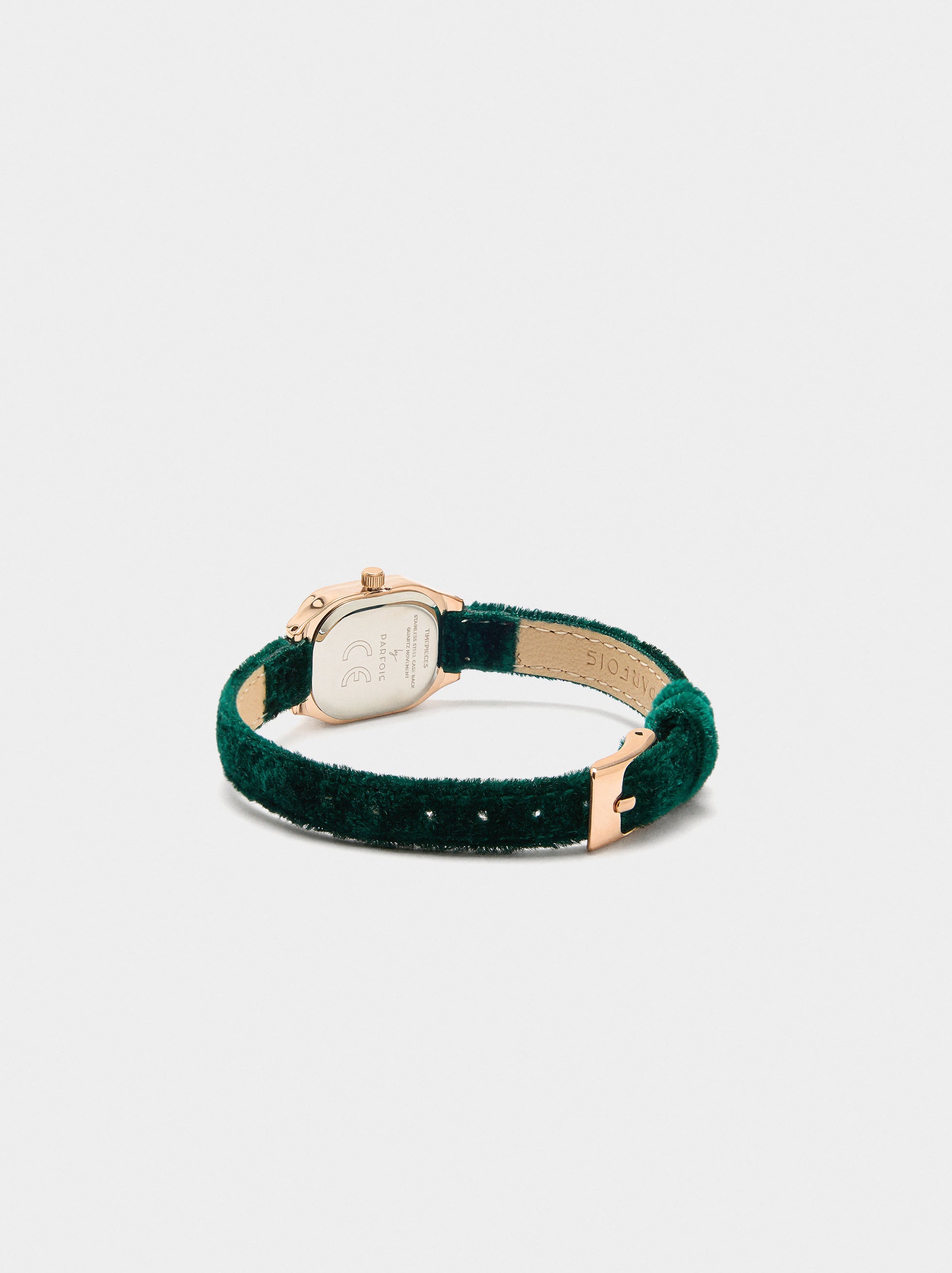 Reloj Cuadrado Pulsera Efecto Terciopelo