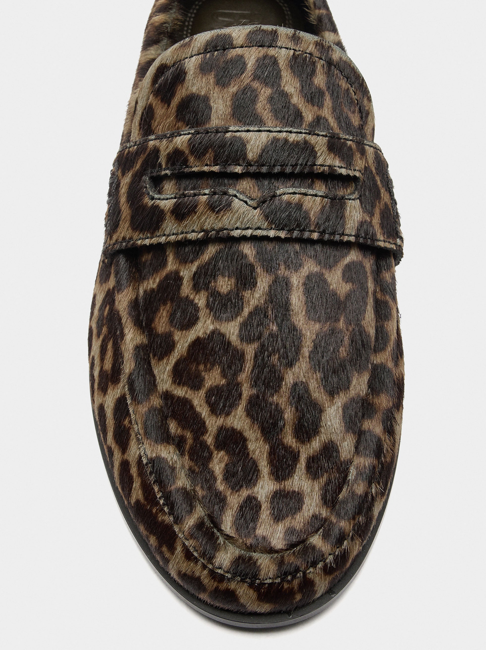 Mocasines De Piel Estampado Animal