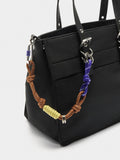 Bolso Tote De Nylon Con Colgante
