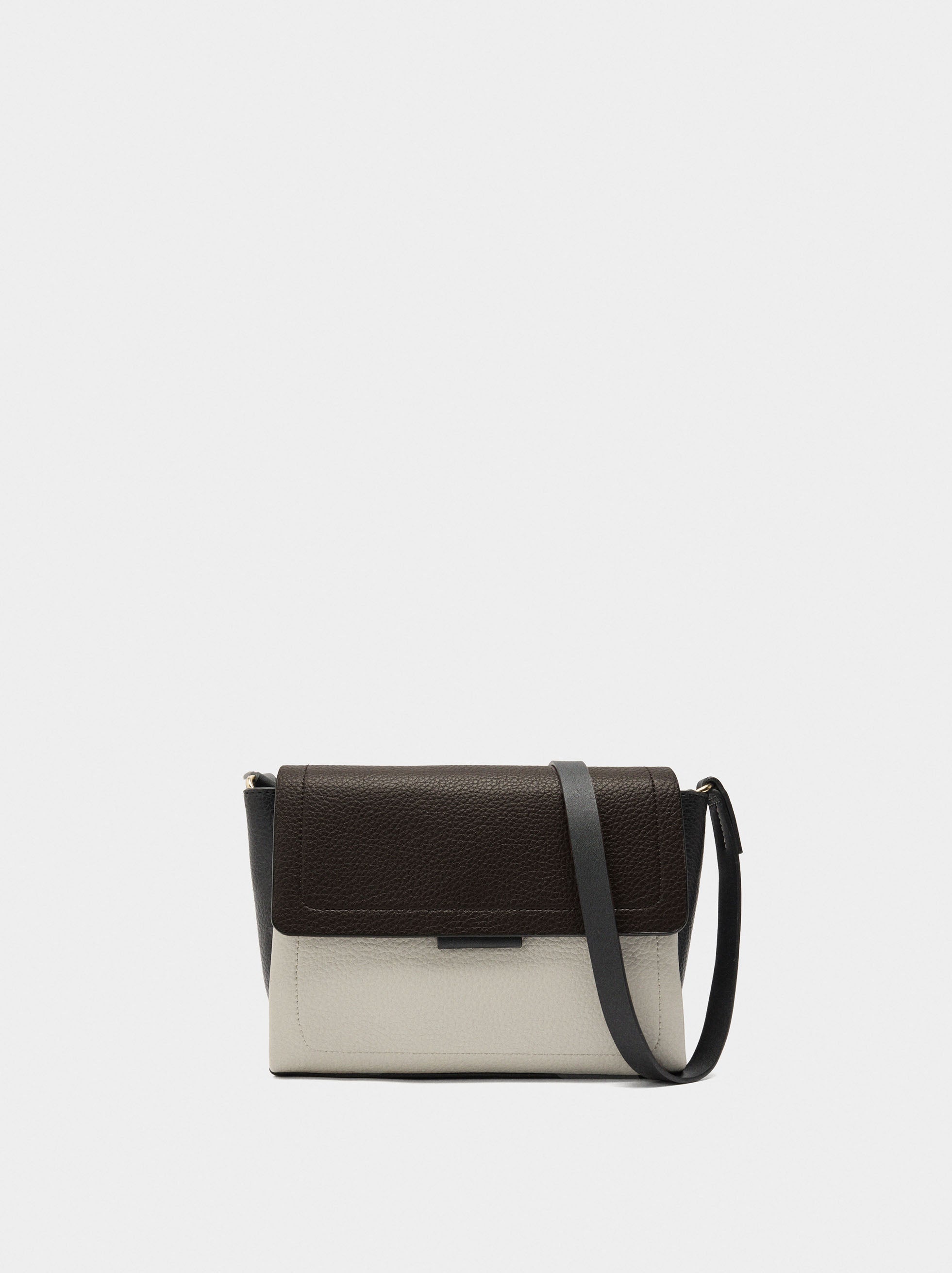 Bolso Bandolera Con Solapa Color Block